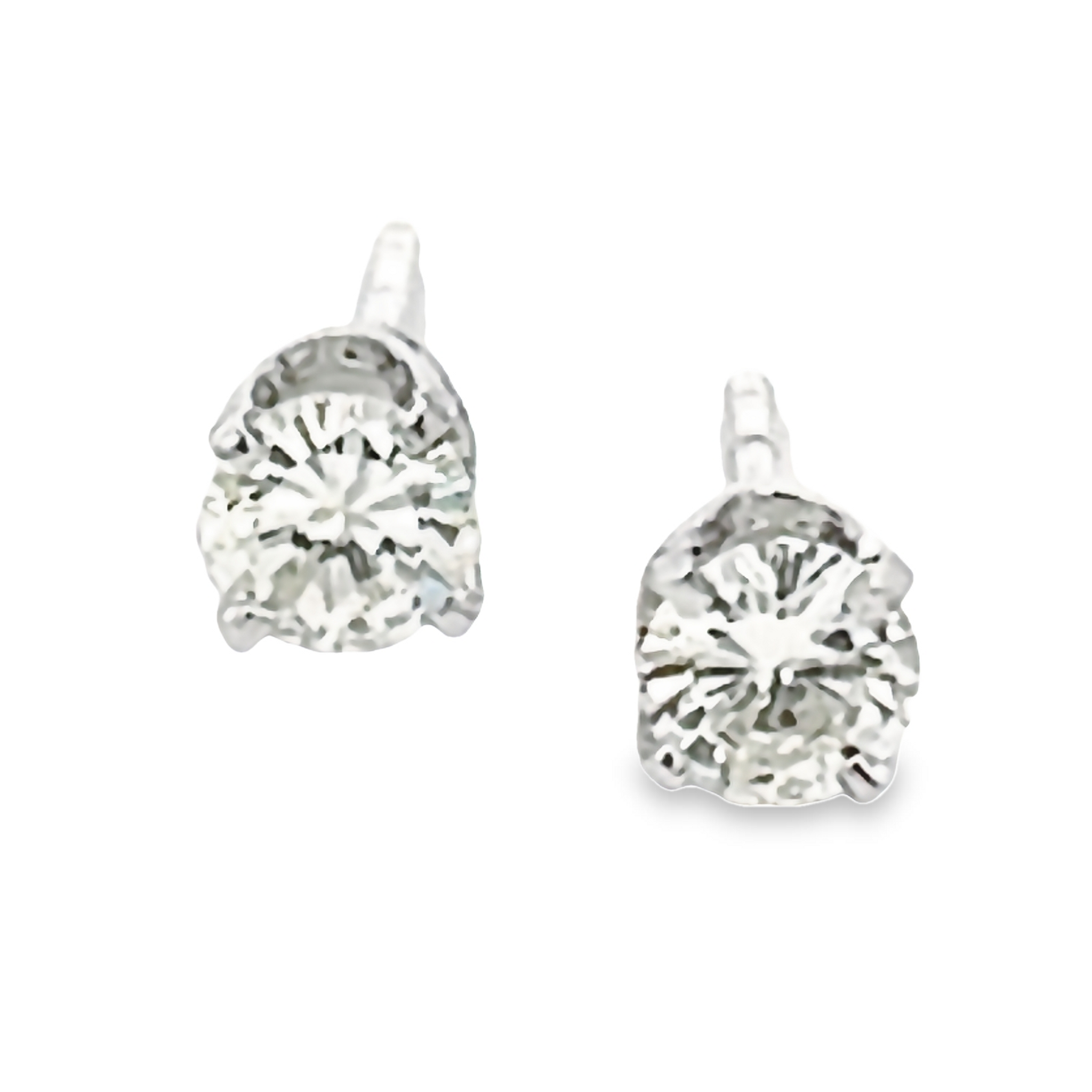 14k White Gold Diamond Stud Earrings