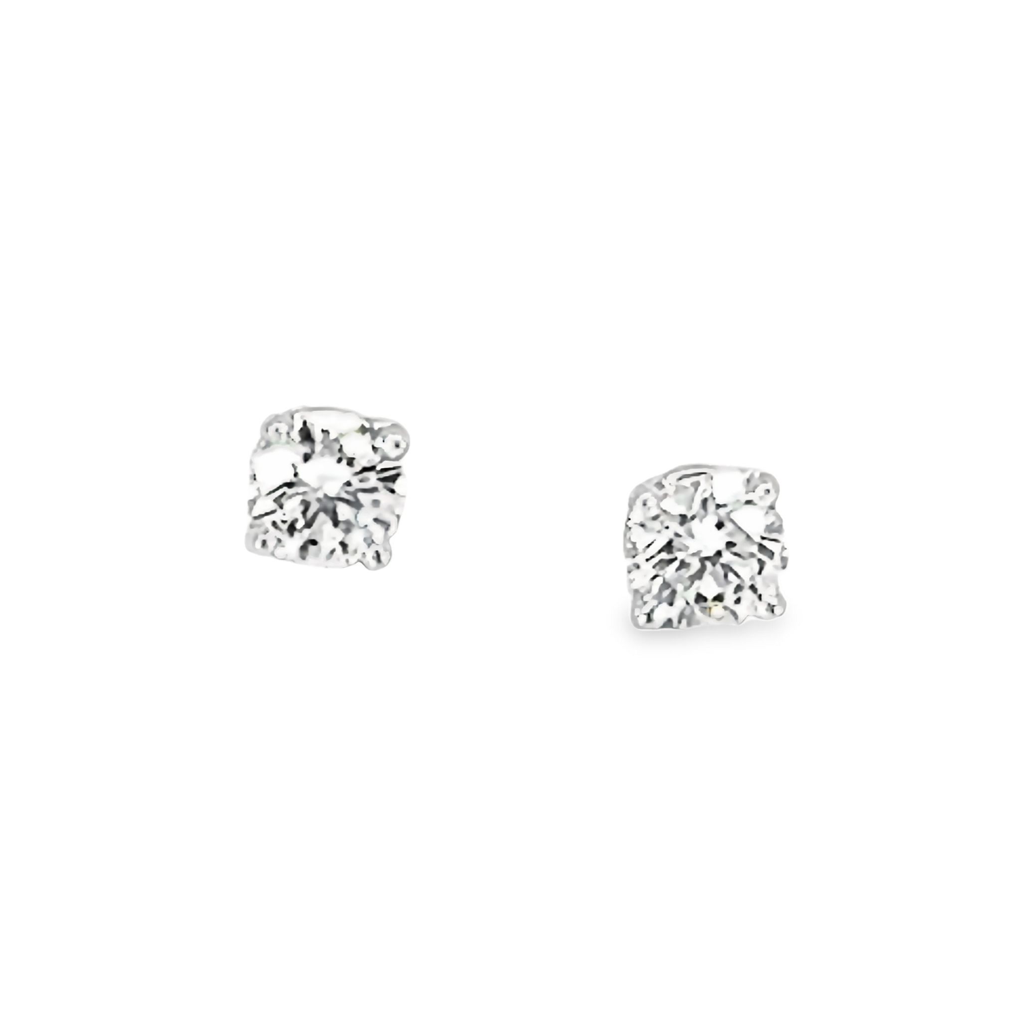 14k White Gold Diamond Stud Earrings