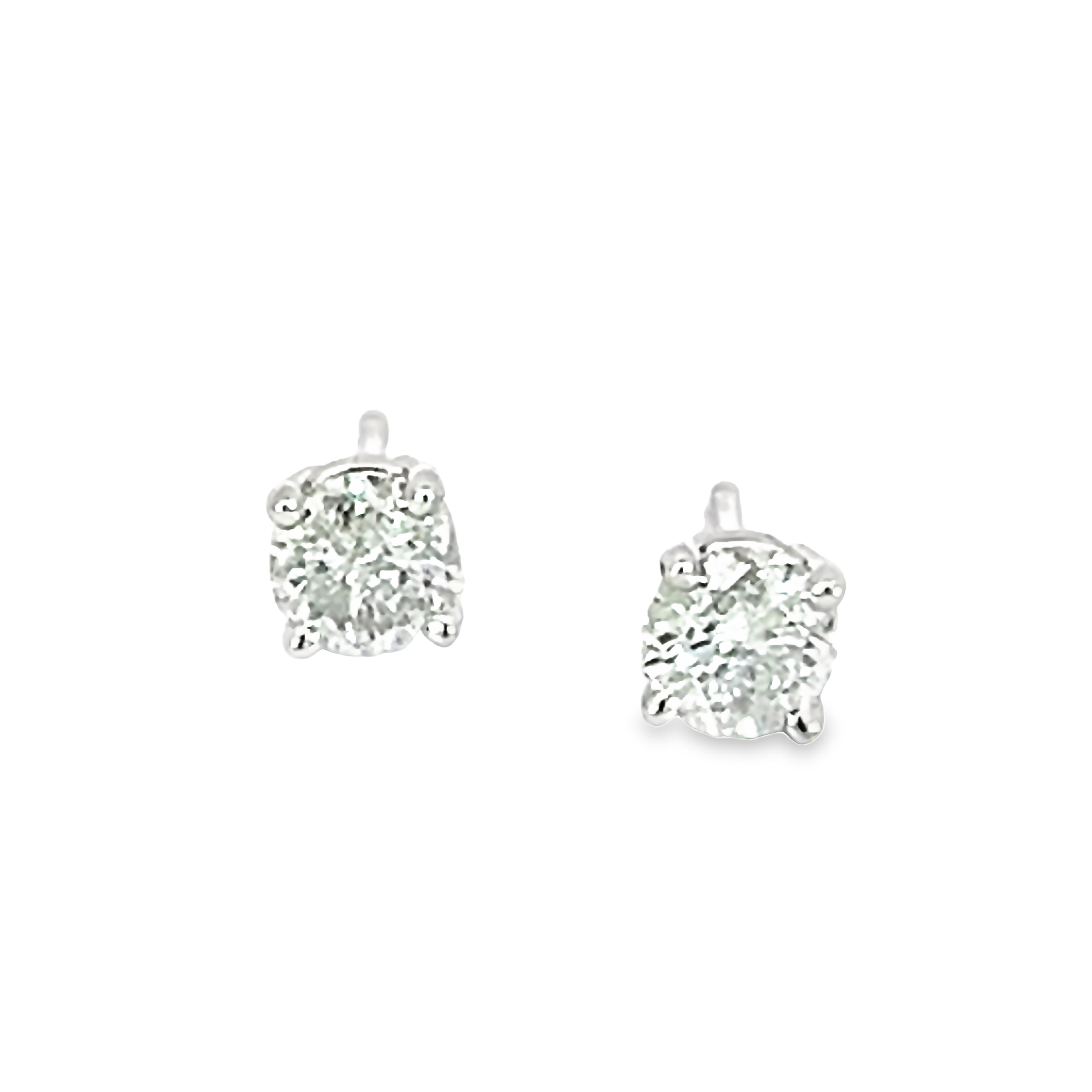 14k White Gold Diamond Studs