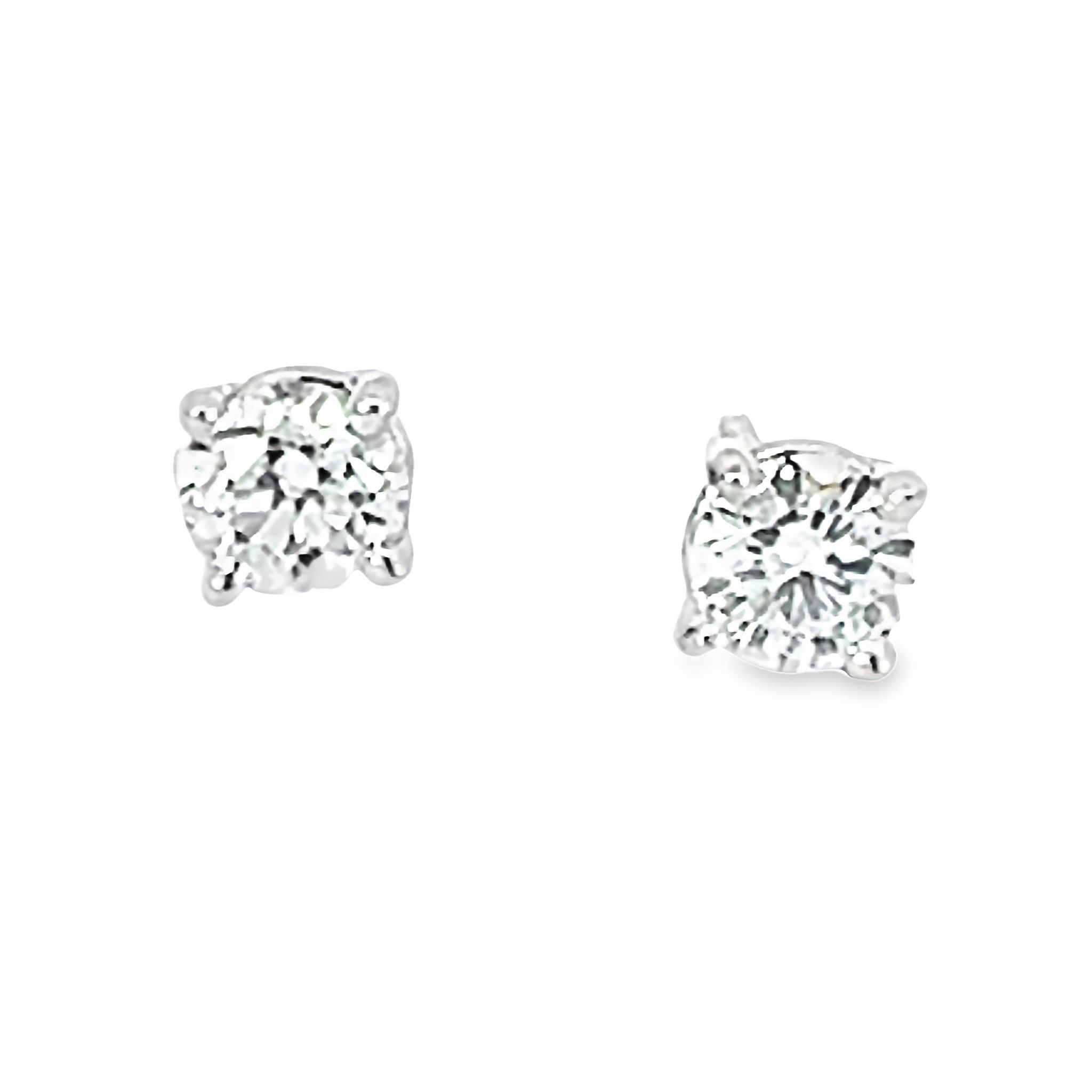 14k White Gold Diamond Studs