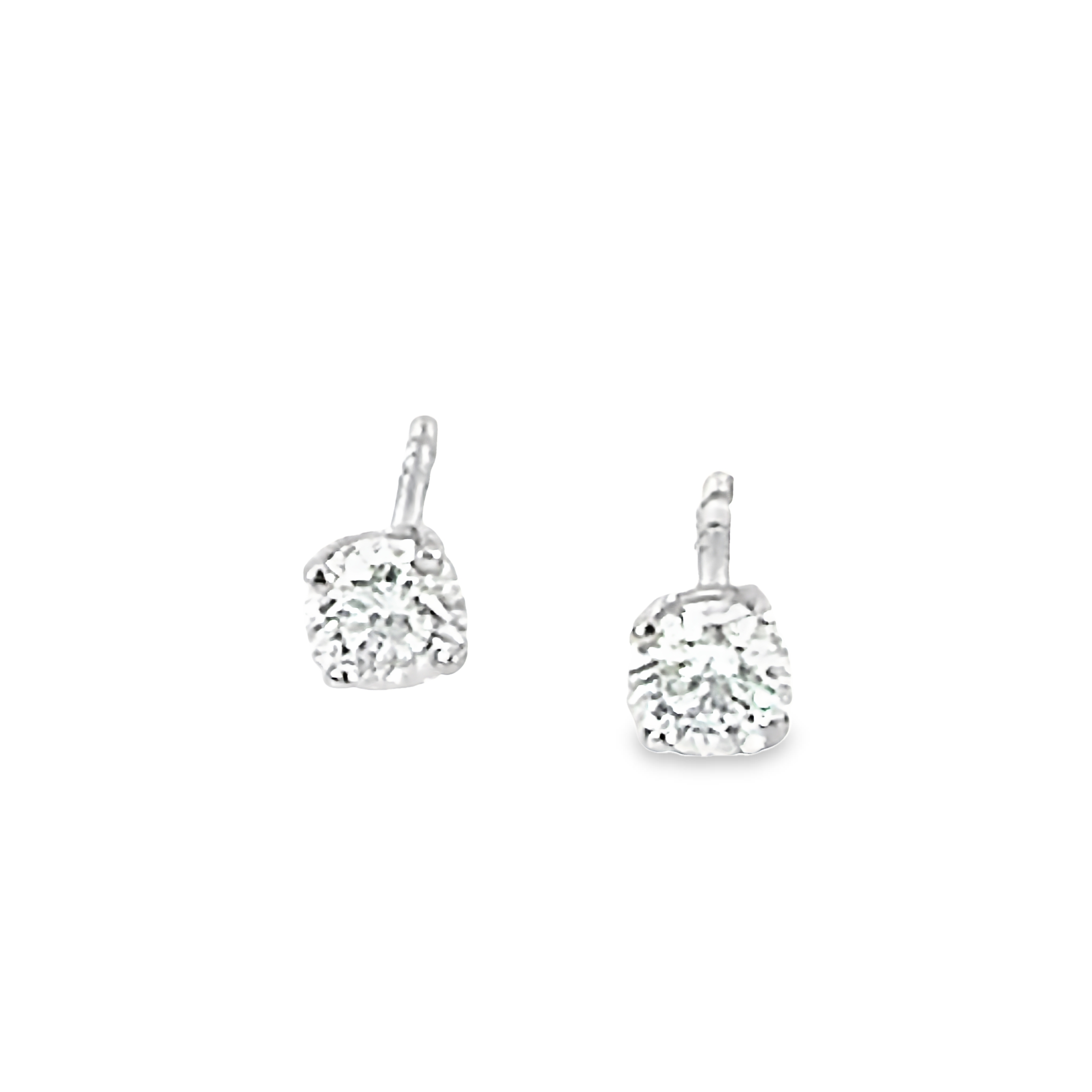 14k White Gold Diamond Studs