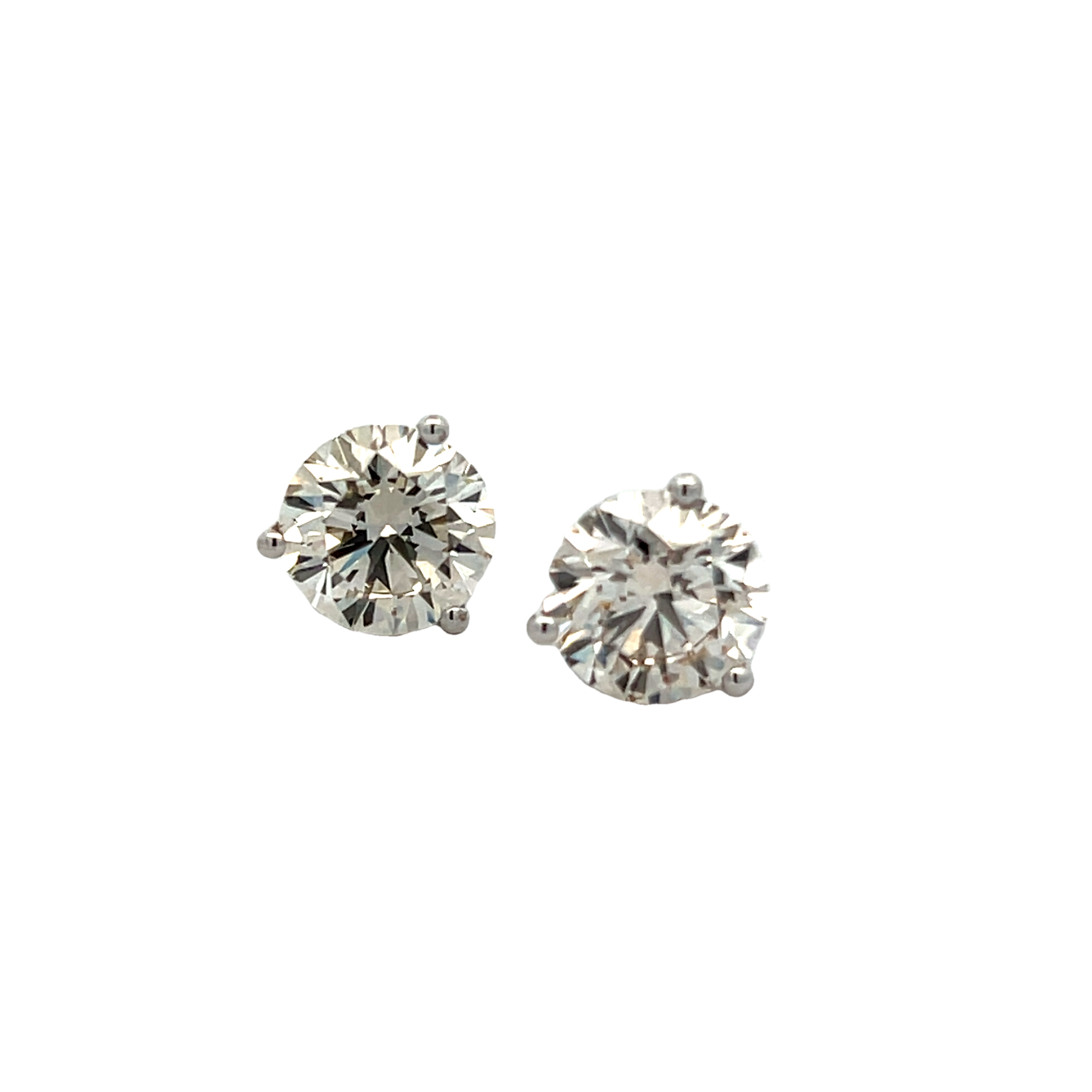 14k White Gold Diamond Studs