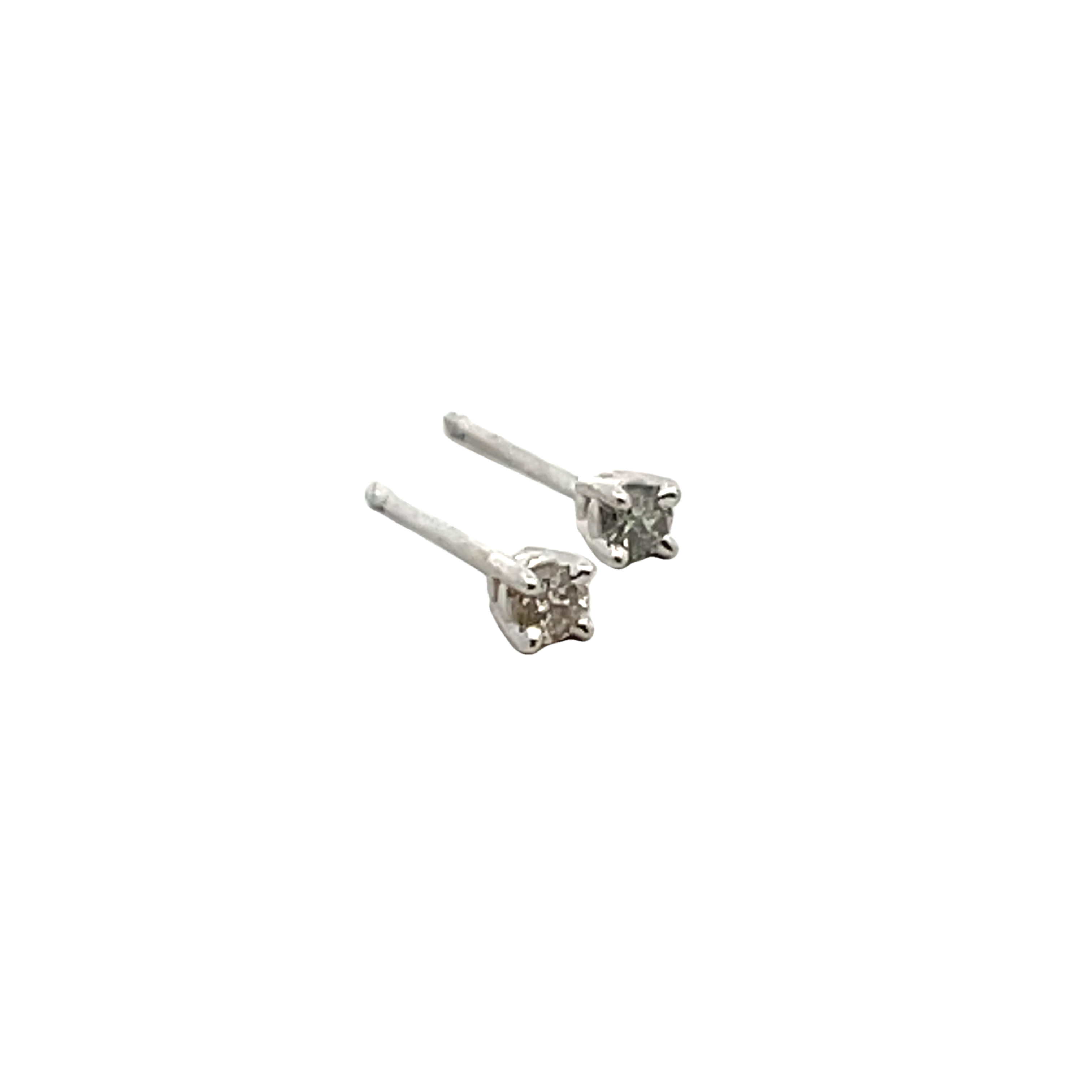 14k White Gold Diamond Stud Earrings