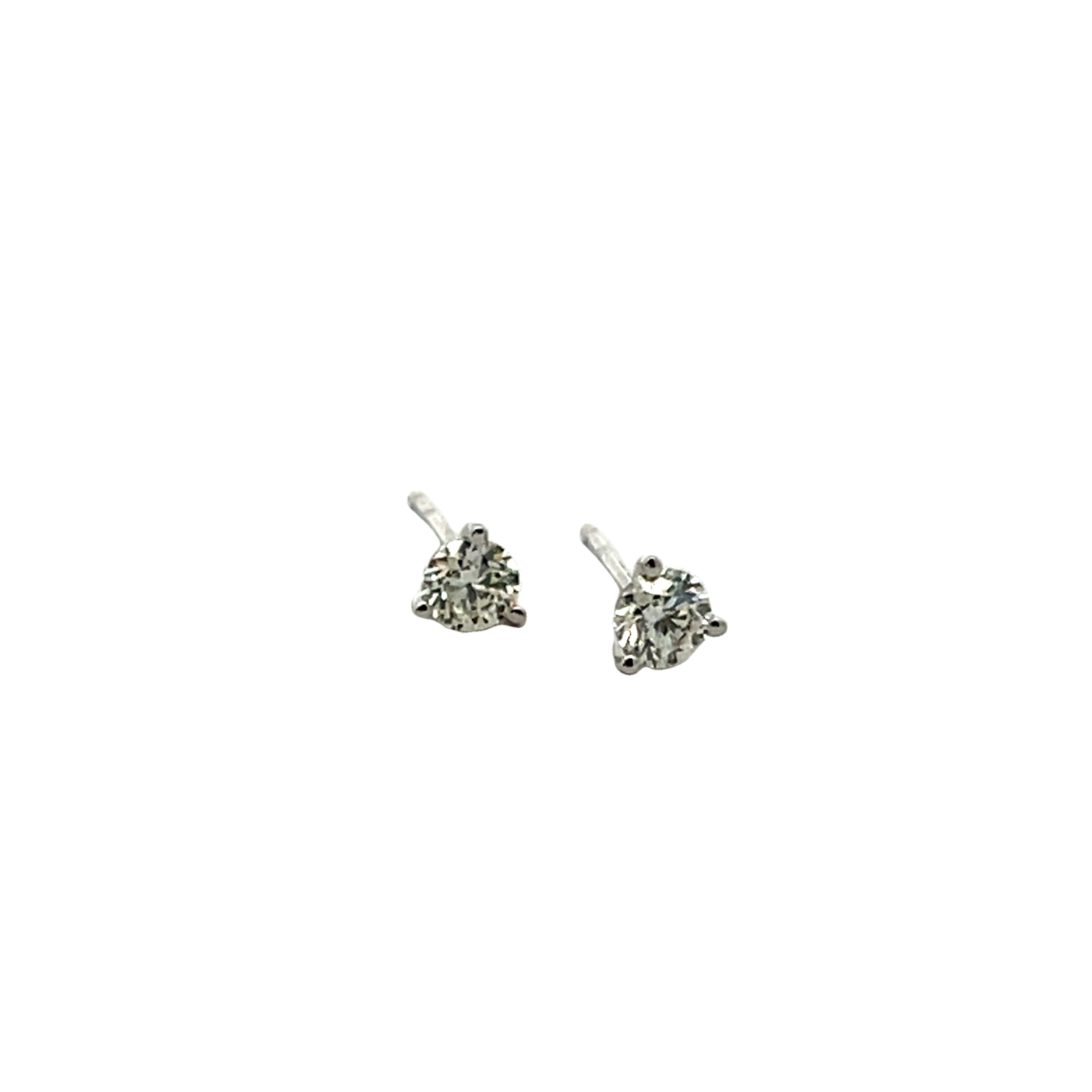 14k White Gold Diamond Stud Earrings