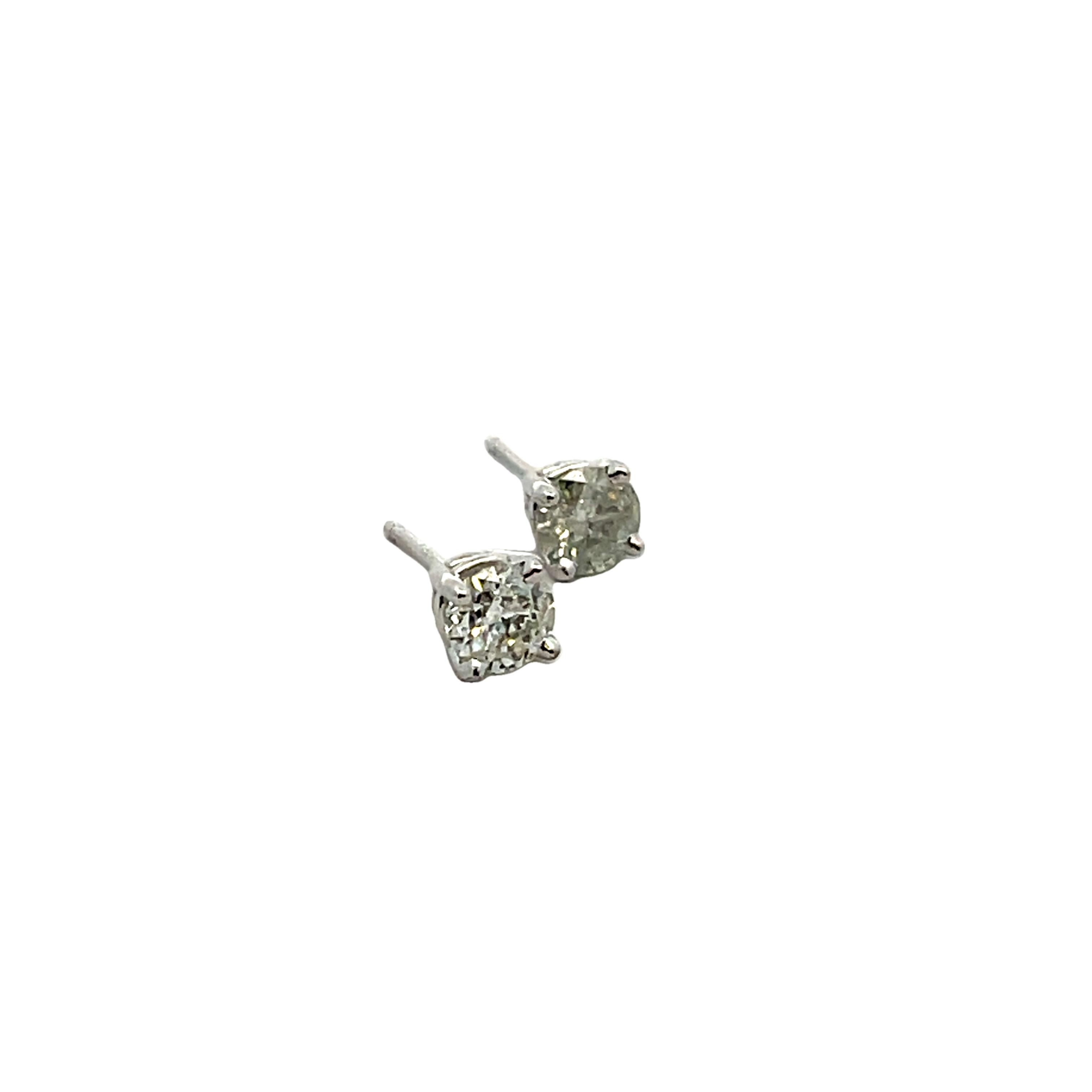 14k White Gold Diamond Stud Earrings