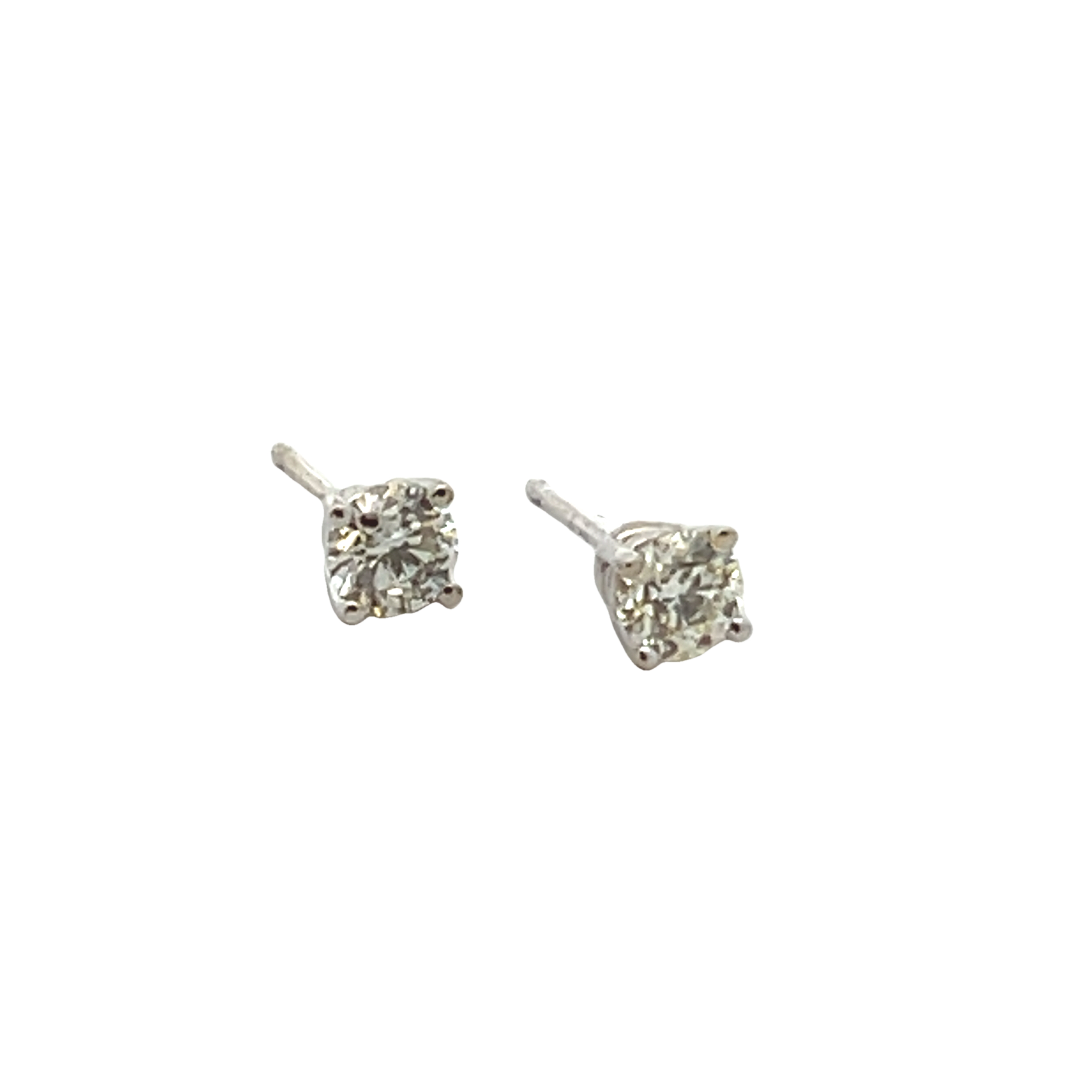 14k White Gold Diamond Stud Earrings