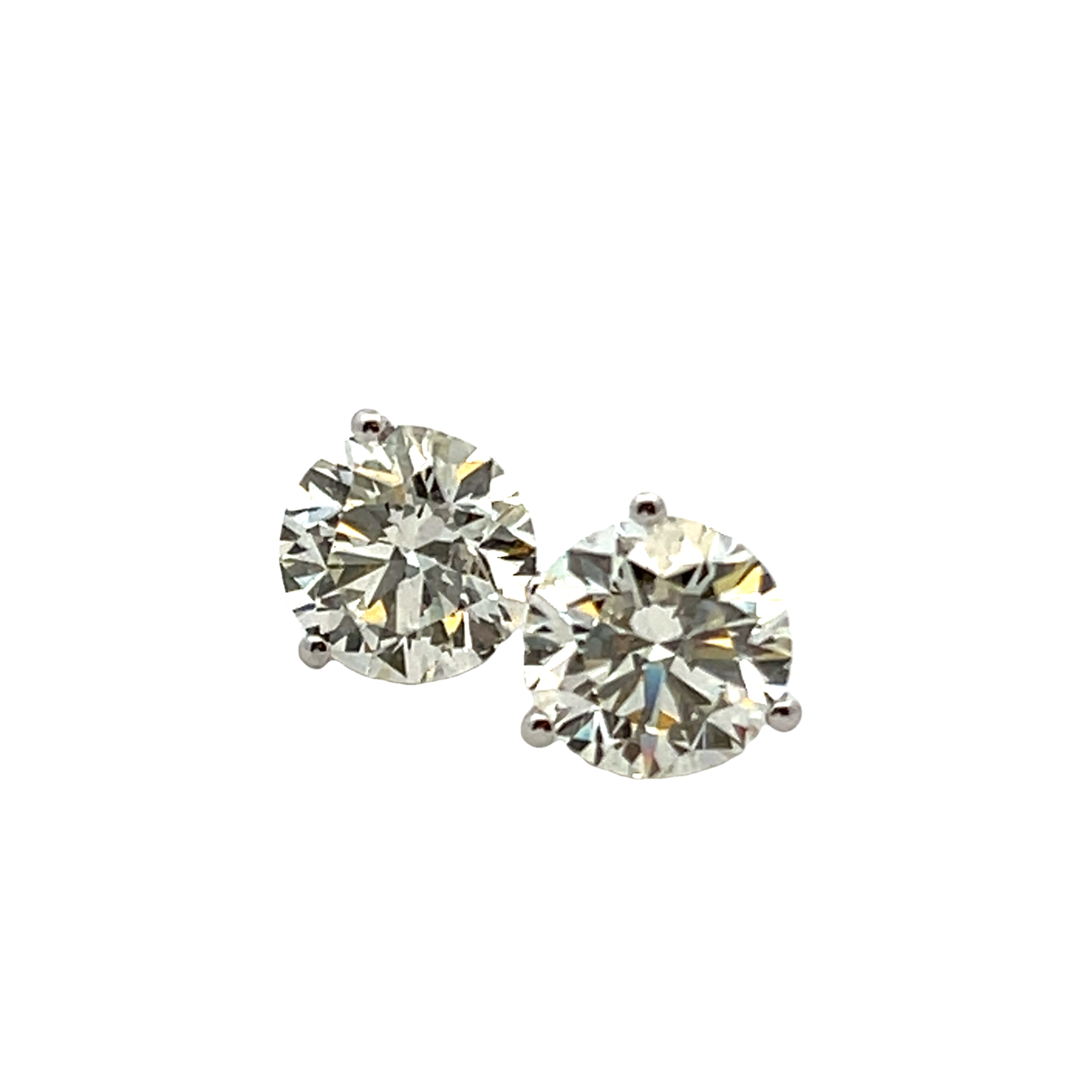 14k White Gold Diamond Stud Earrings