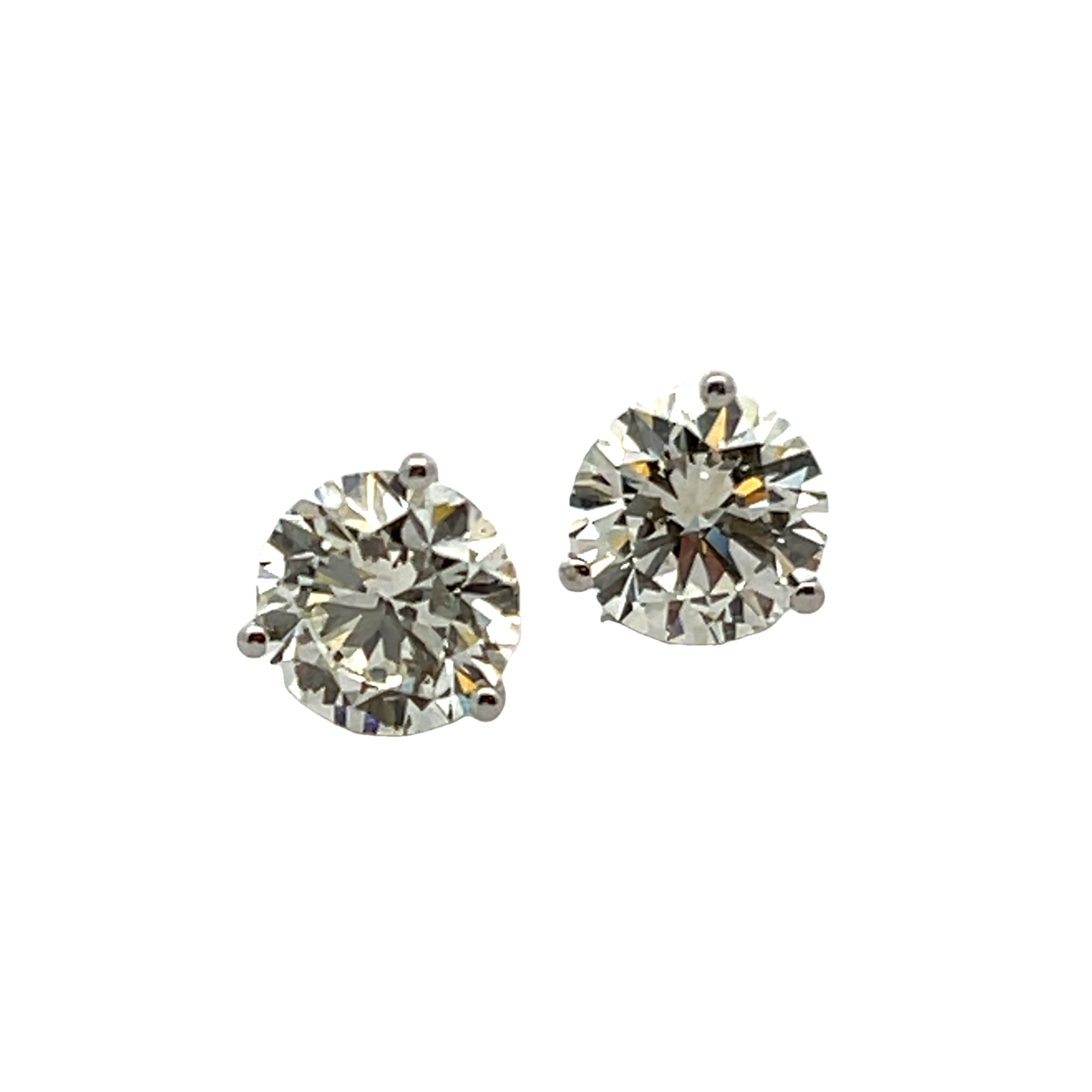 14k White Gold Diamond Stud Earrings