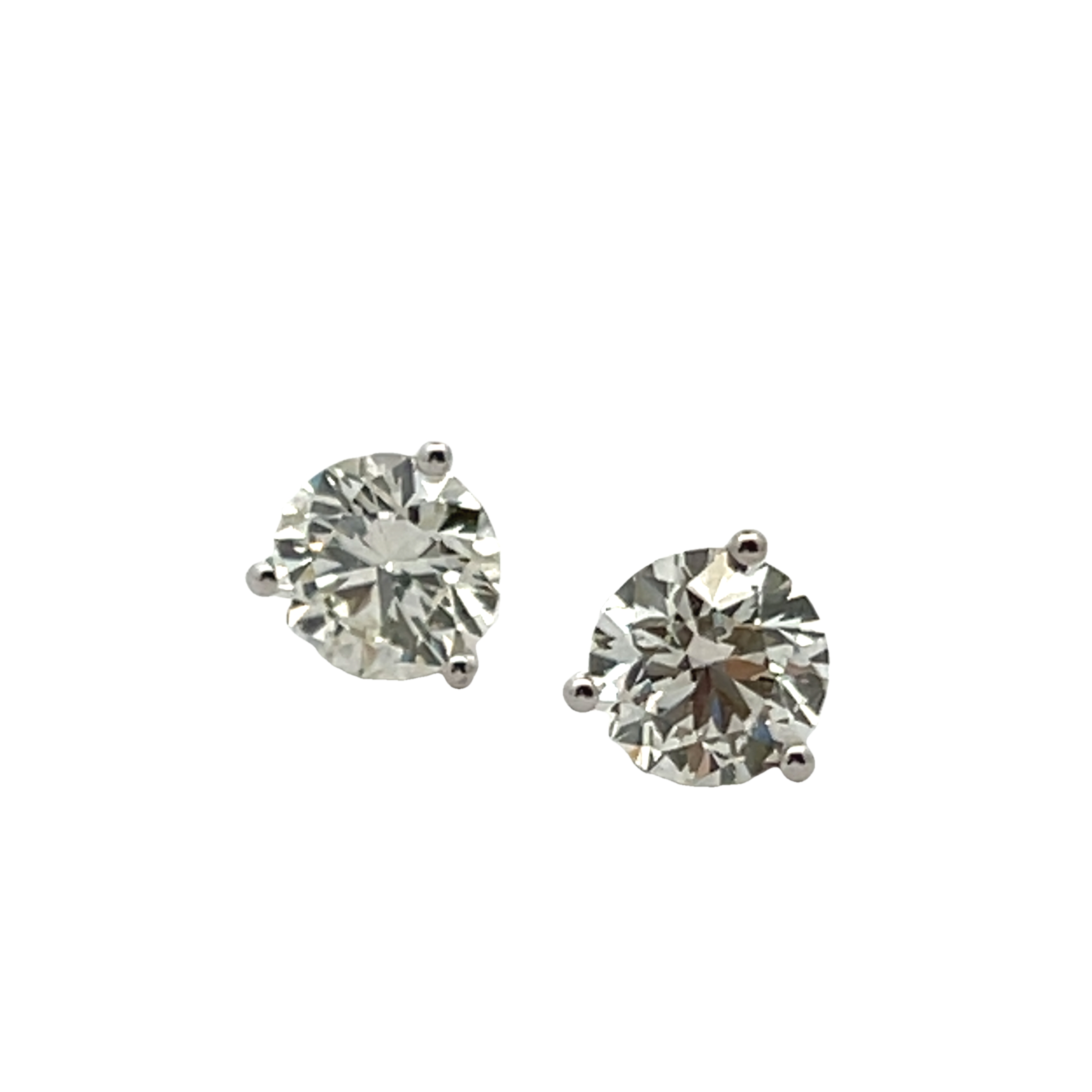 14k White Gold Diamond Stud Earrings