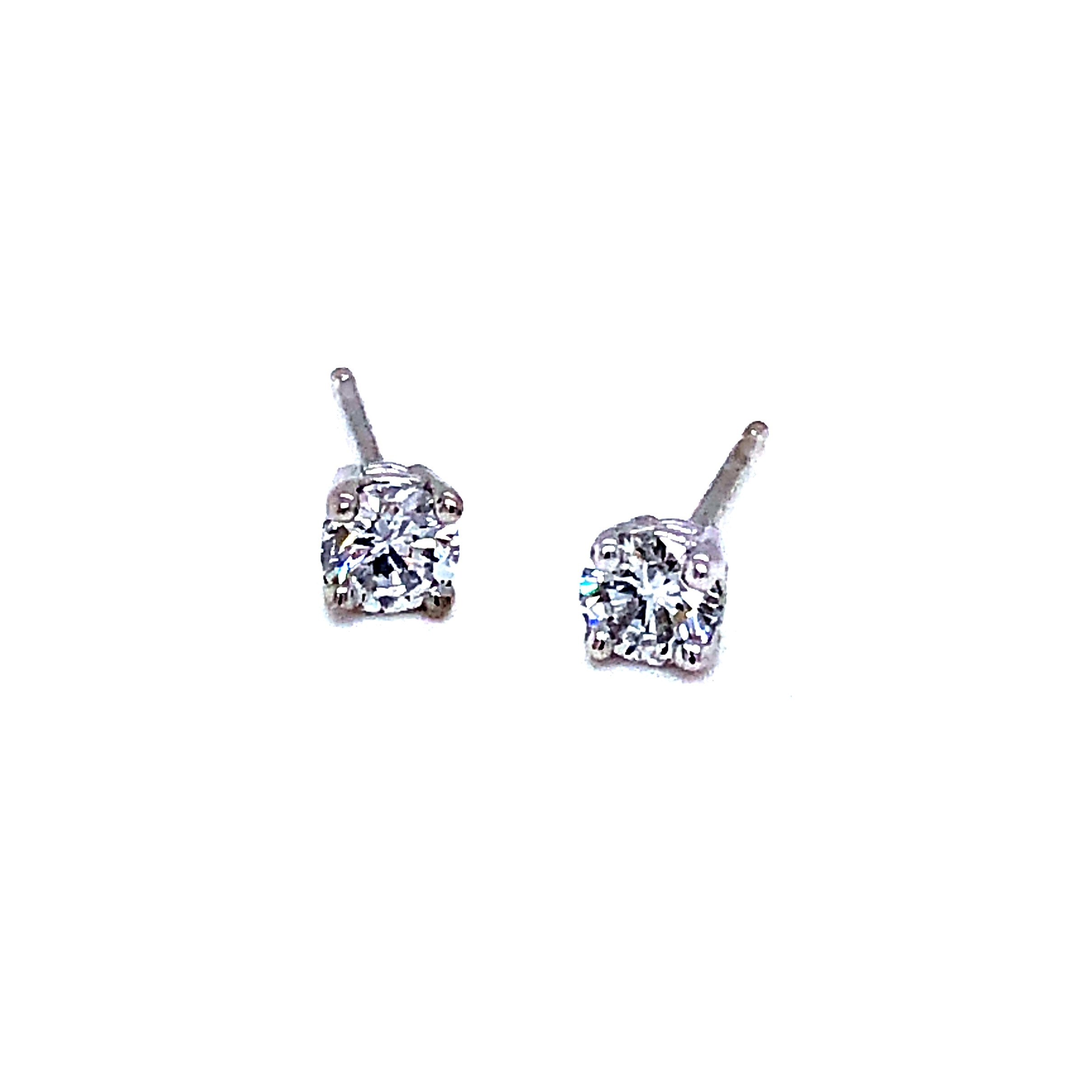 Lady's Earrings With 2=0.37tw Round Brilliant G Si Diamonds