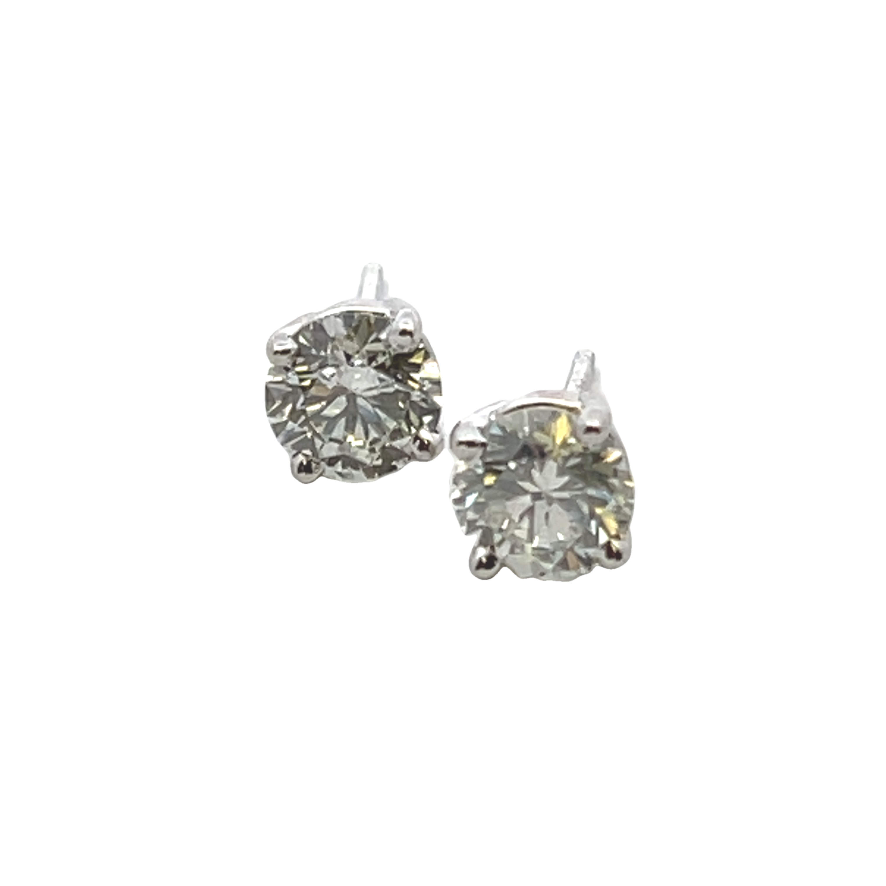 14k White Gold Diamond Stud Earrings