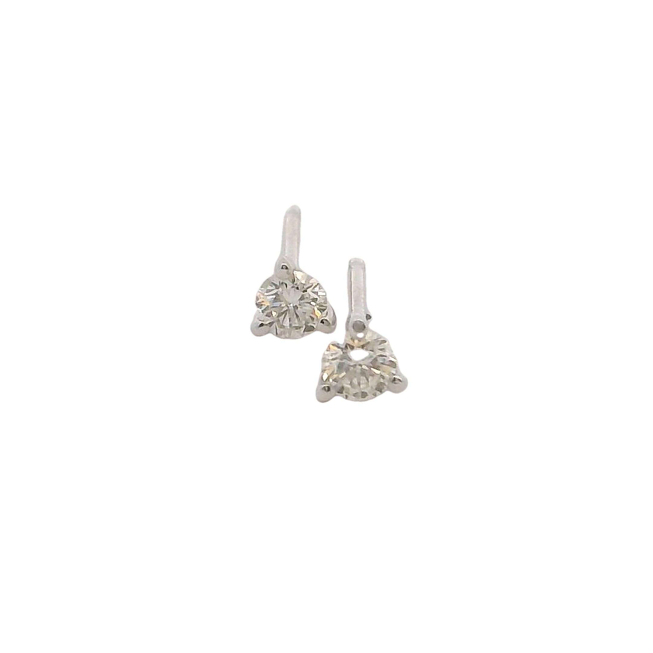 14k White Gold Martini Diamond Stud Earrings