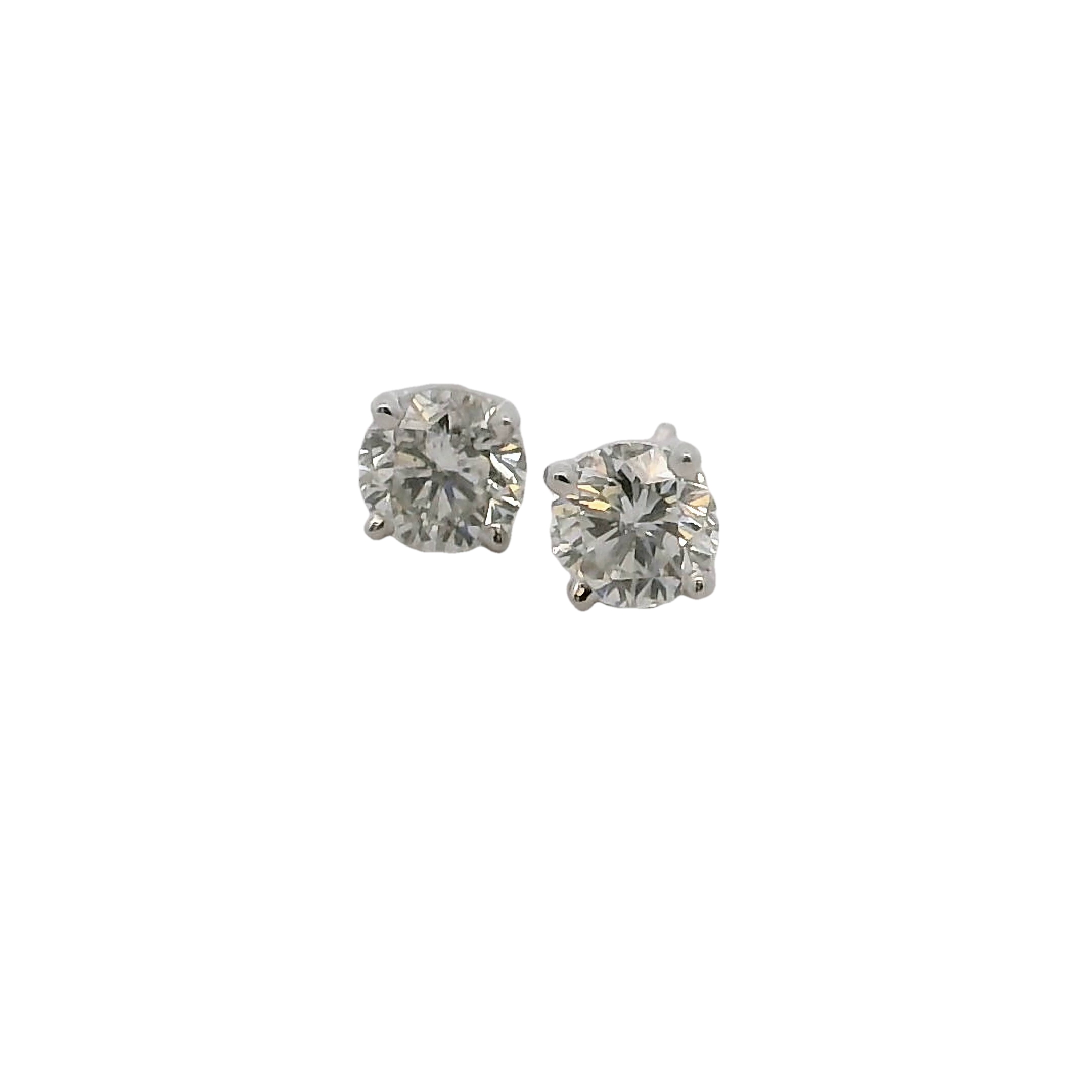 14k White Gold Diamond Stud Earrings