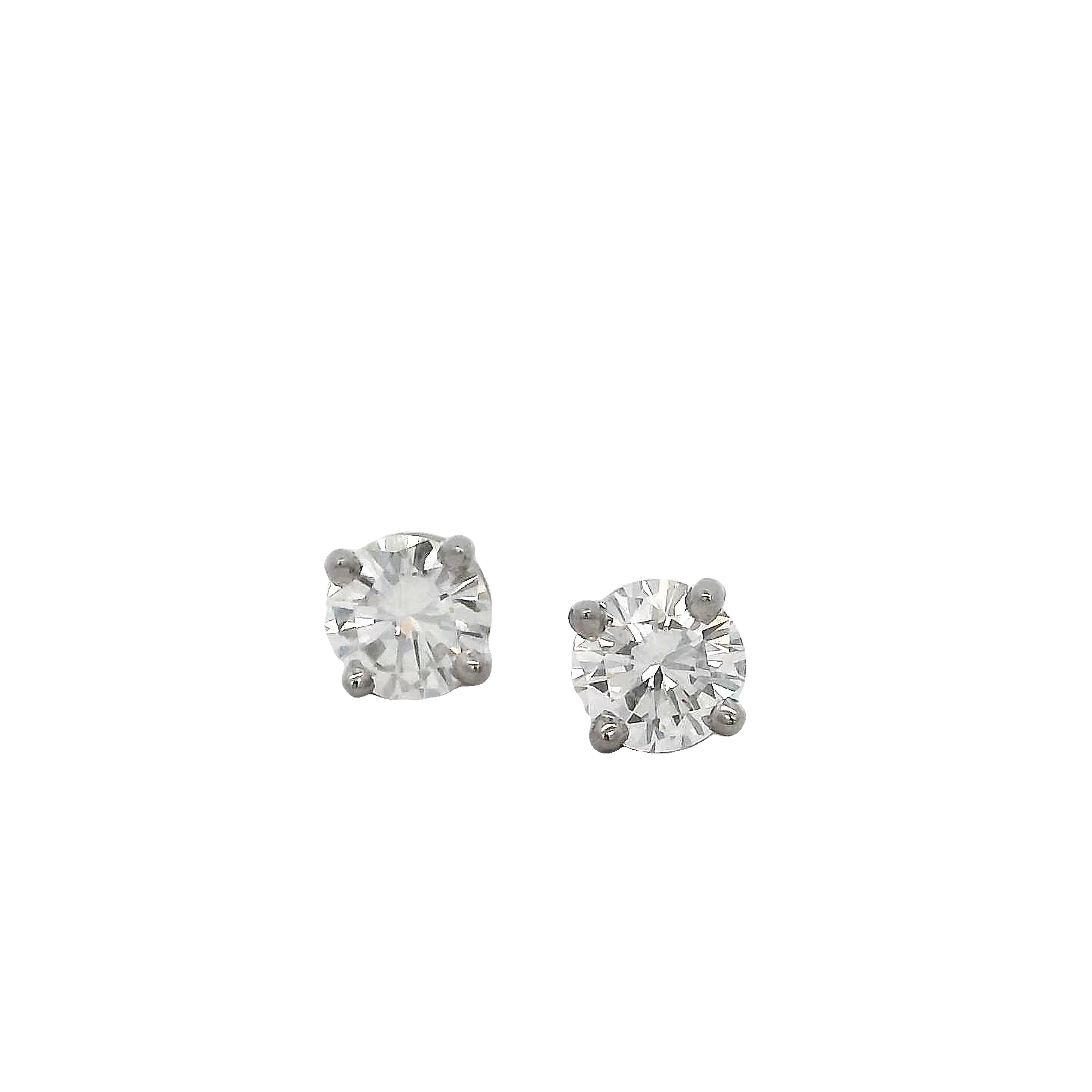 14k White Gold Diamond Stud Earrings