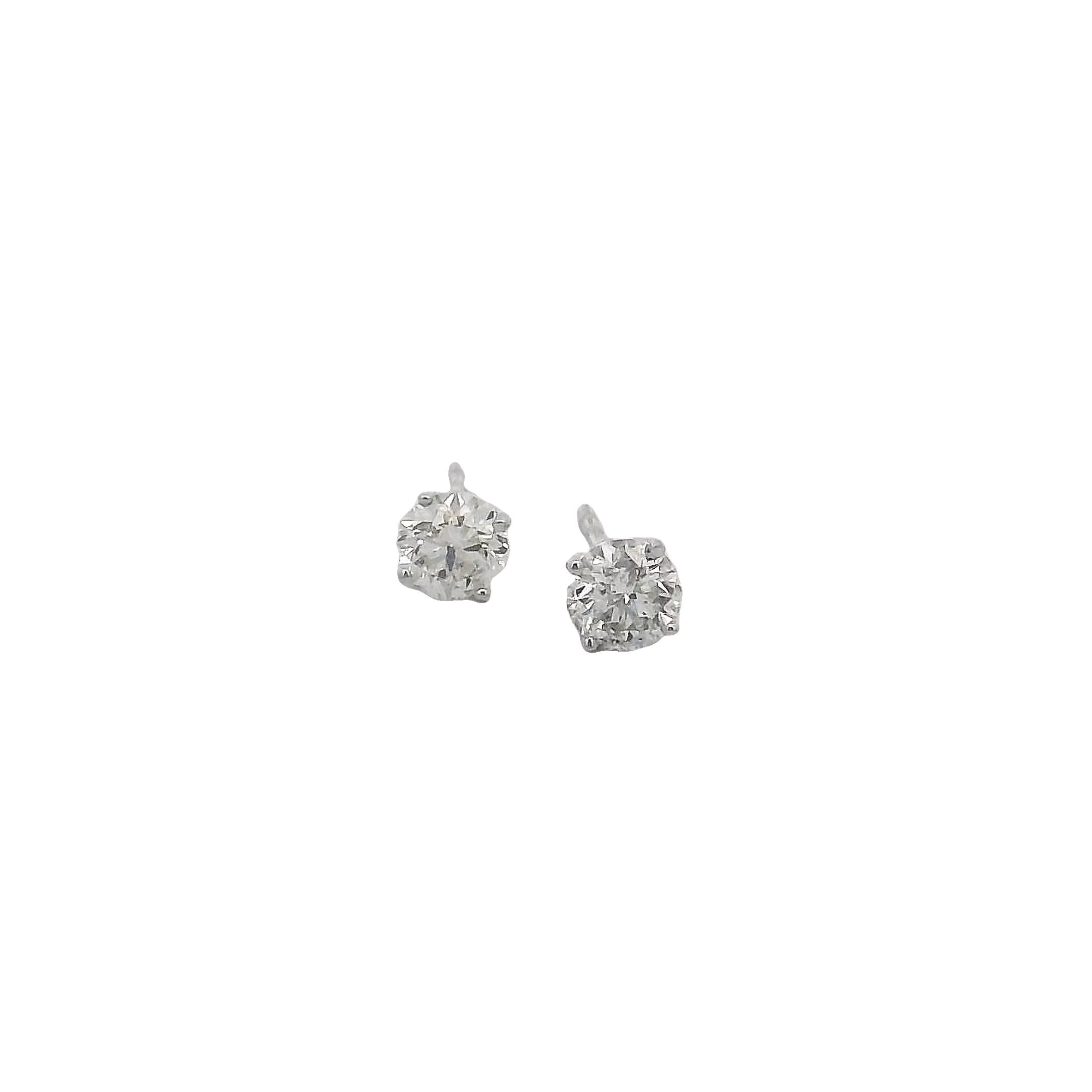 14k White Gold Diamond Studs