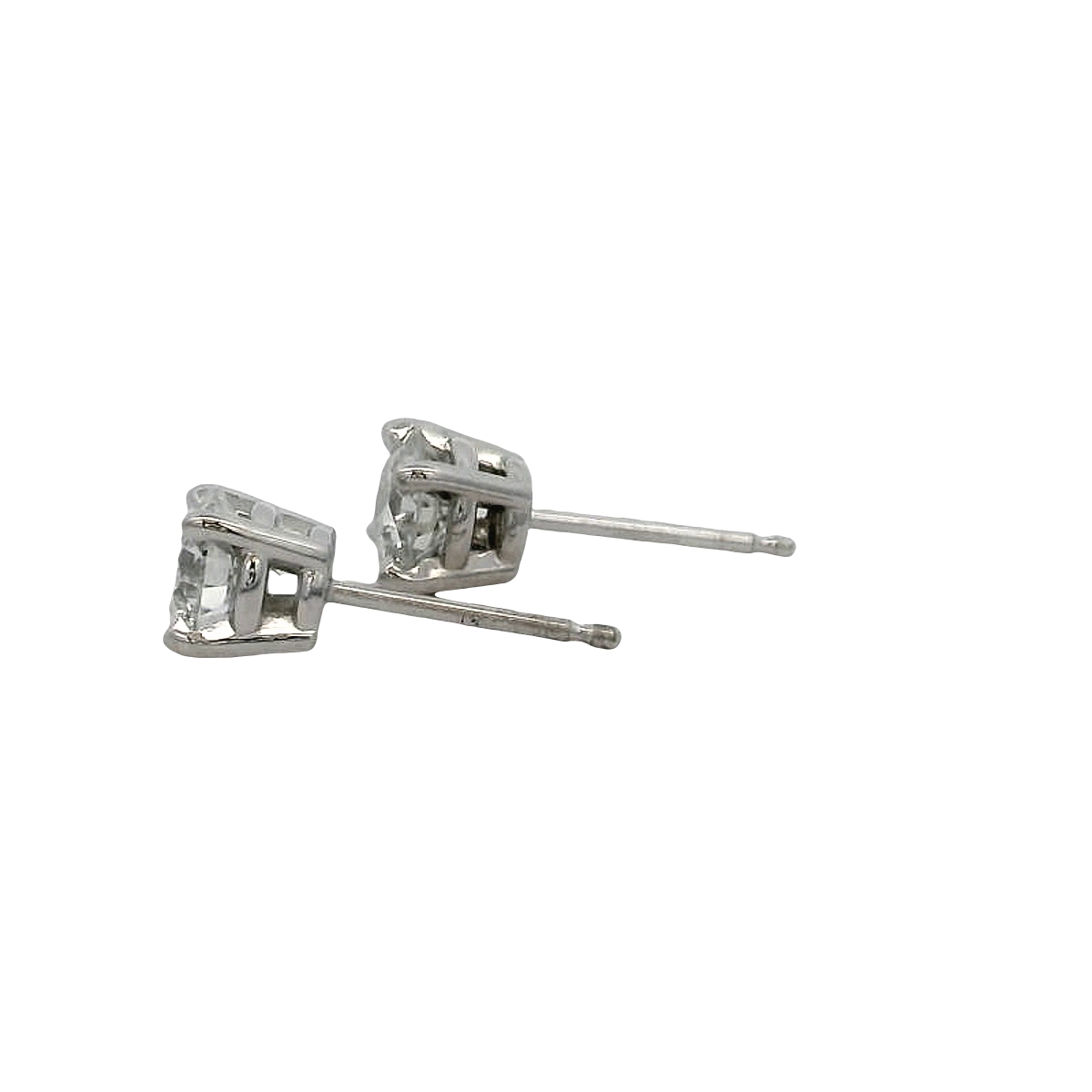 14k White Gold Diamond Stud Earrings