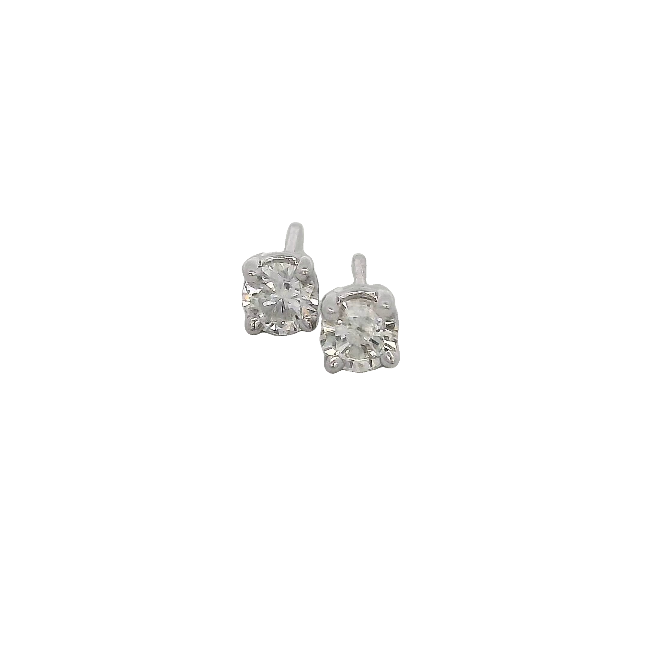 14k White Gold Diamond Stud Earrings