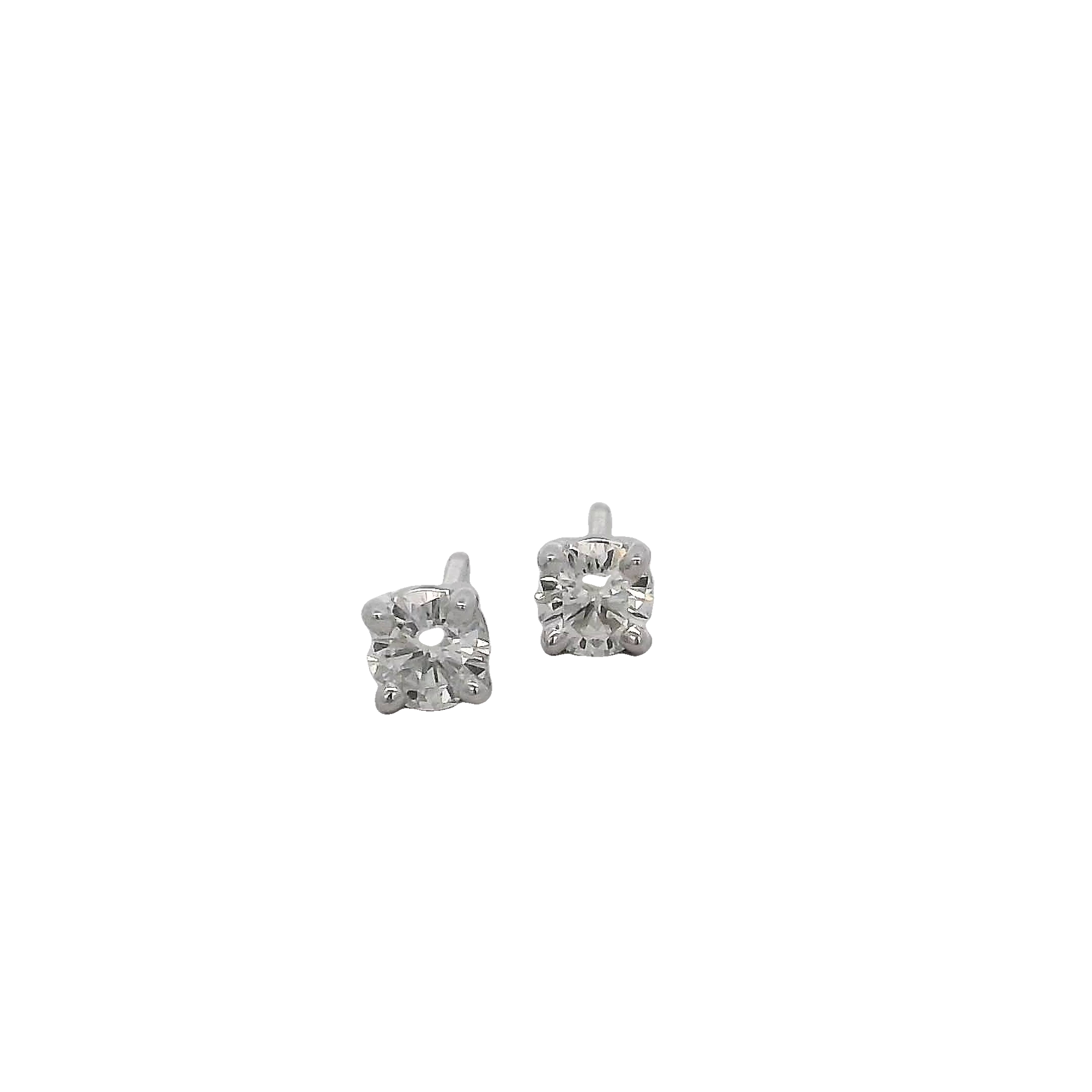 14k White Gold Diamond Stud Earrings