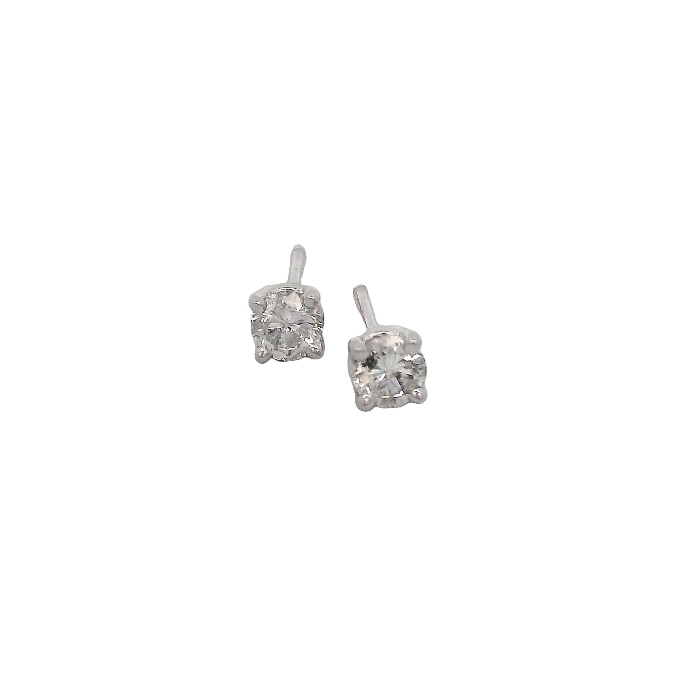 14k White Gold Diamond Stud Earrings