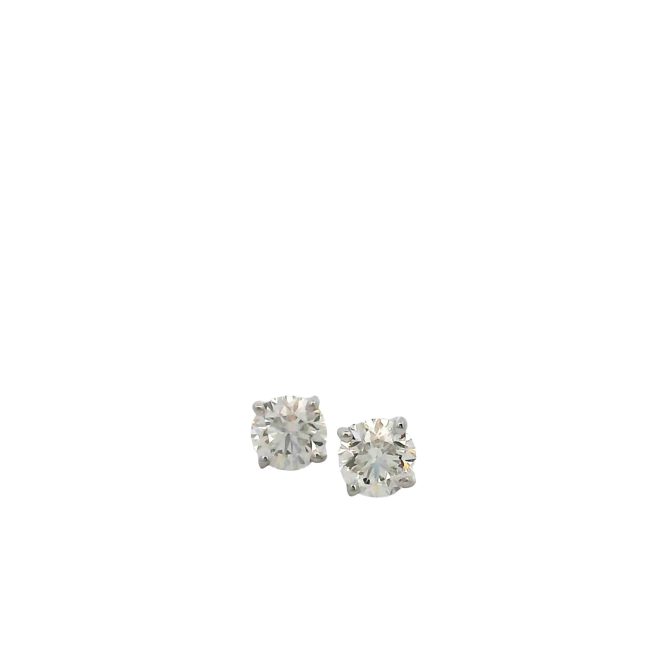 14k White Gold Diamond Studs