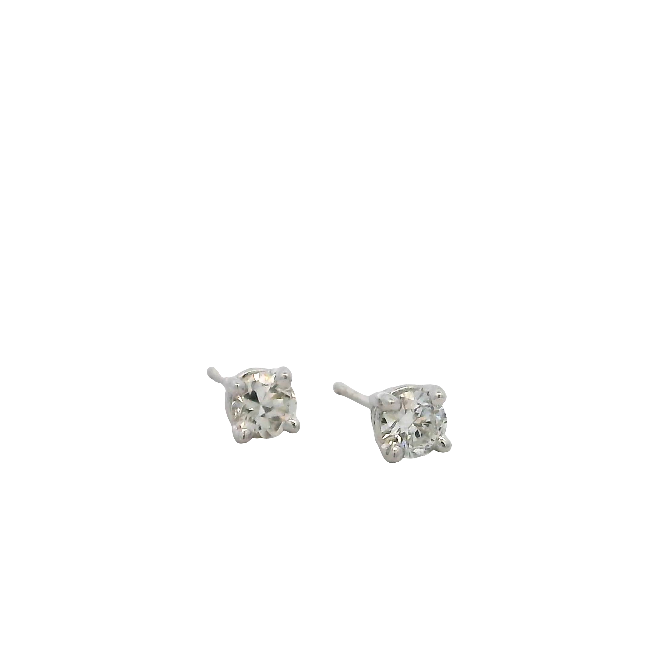 14k White Gold Diamond Stud Earrings