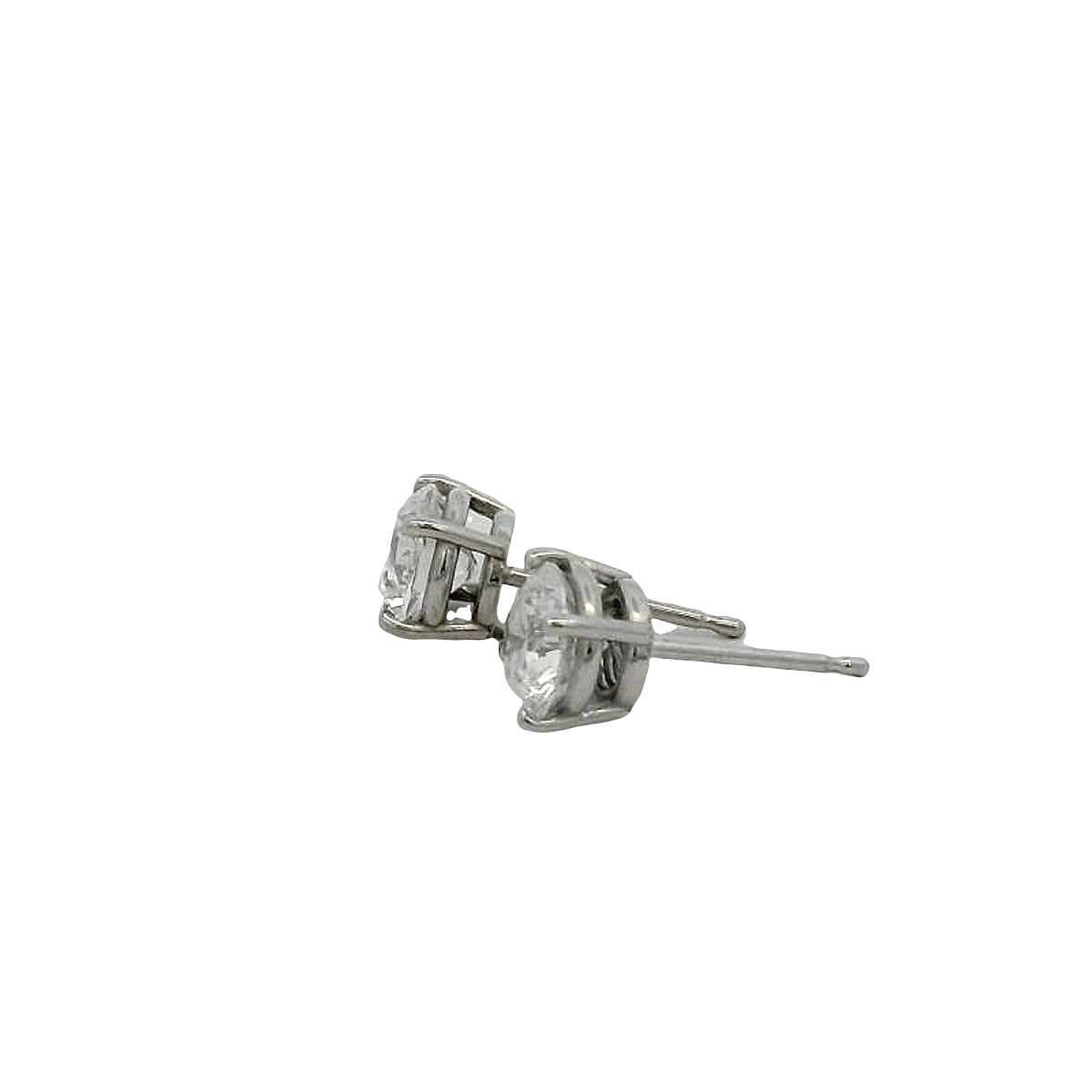 14k White Gold Diamond Stud Earrings