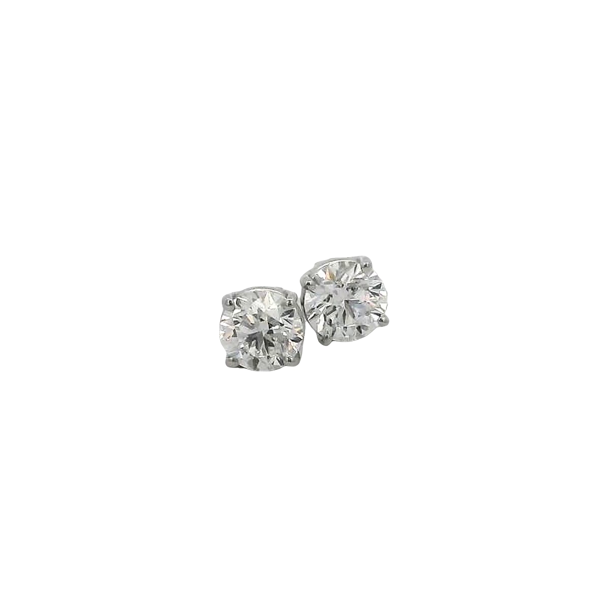 14k White Gold Diamond Stud Earrings