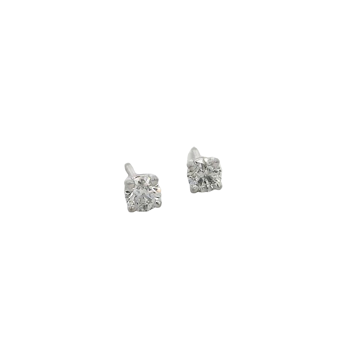 14k White Gold Diamond Stud Earrings
