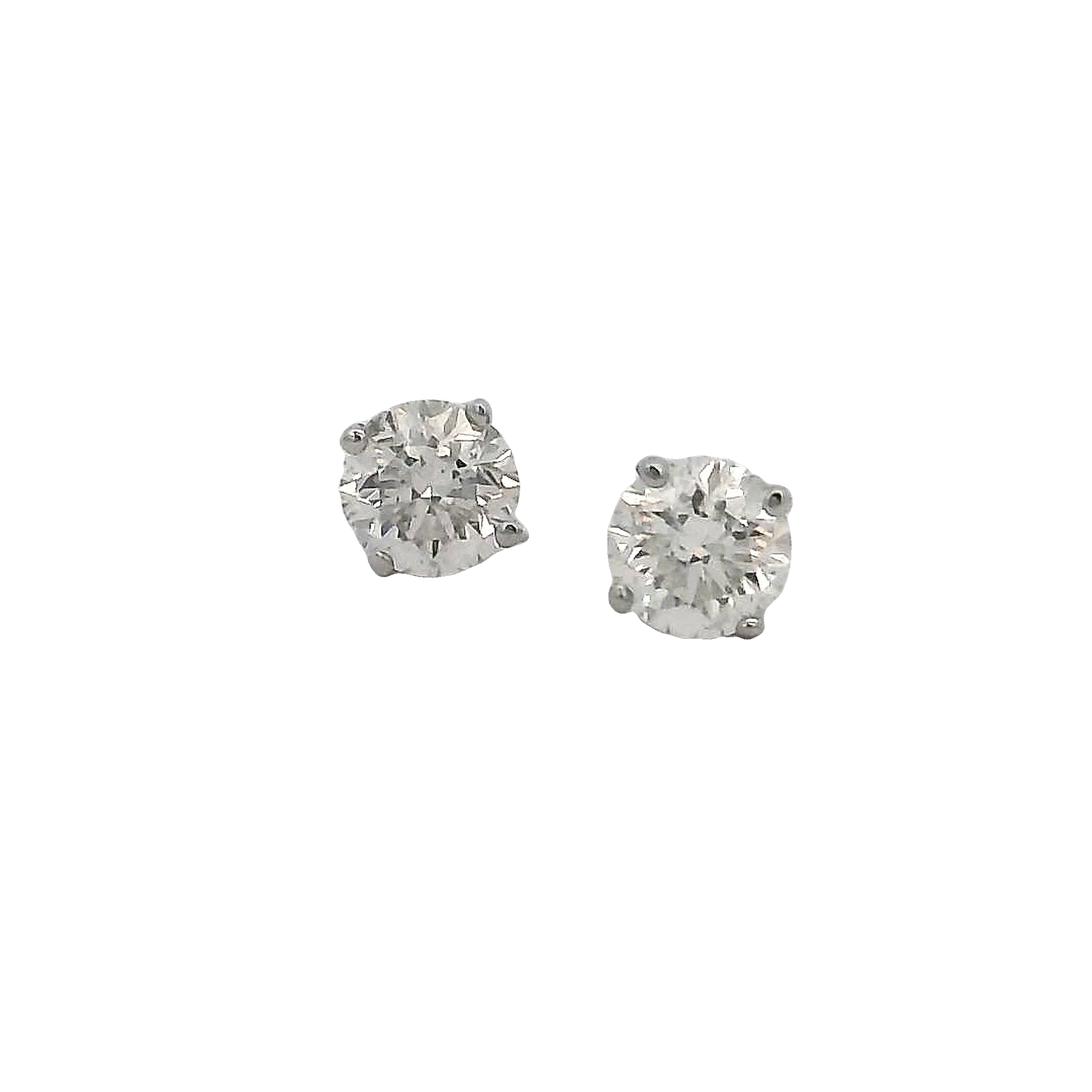 14k White Gold Diamond Studs