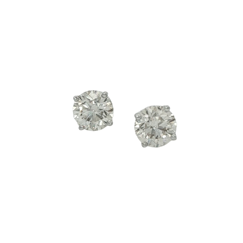 14k White Gold Diamond Studs