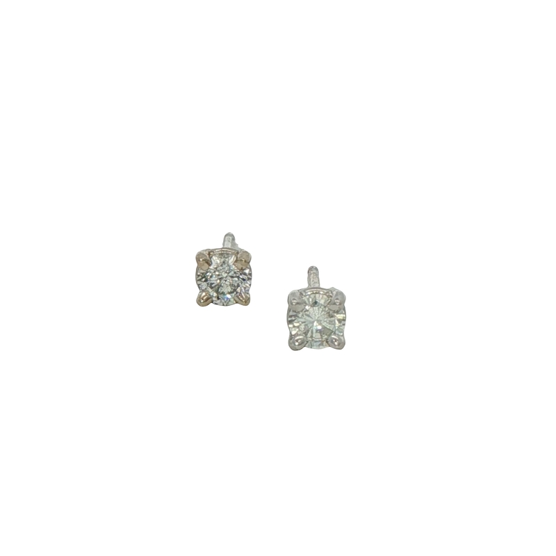 14k White Gold Diamond Stud Earrings