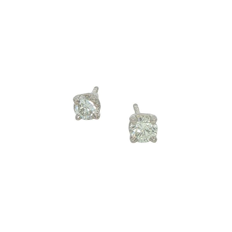 14k White Gold Diamond Stud Earrings