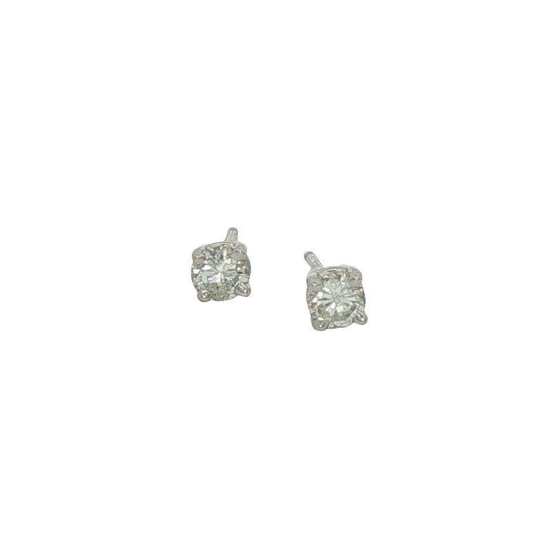 14k White Gold Diamond Stud Earrings