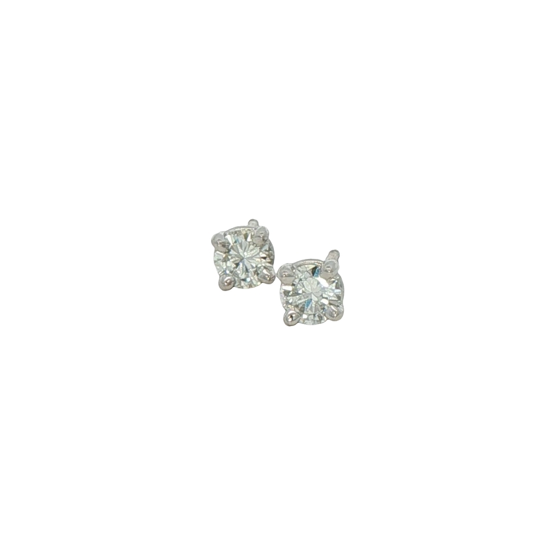 14k White Gold Diamond Stud Earrings