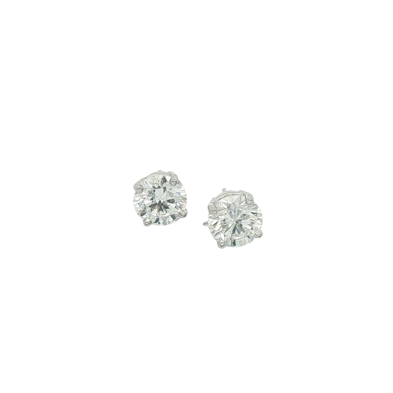 14k White Gold Diamond Stud Earrings