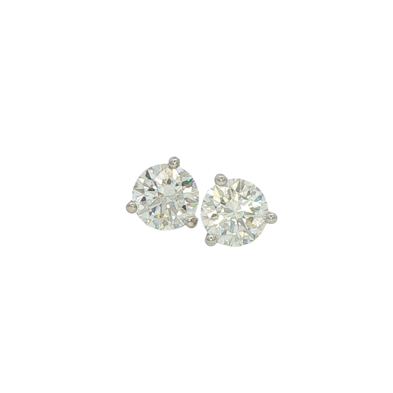 14k White Gold Diamond Stud Earrings