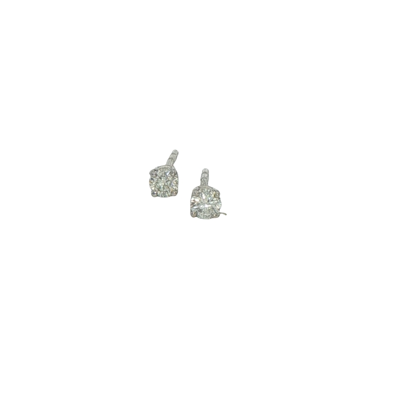 14k White Gold Diamond Stud Earrings