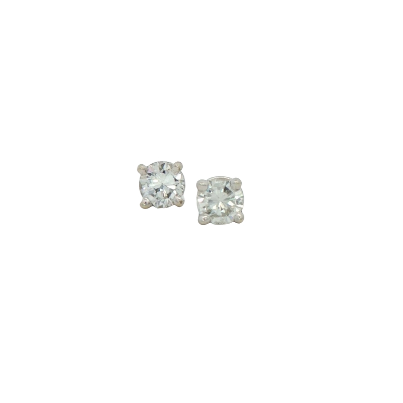 14k White Gold Diamond Studs