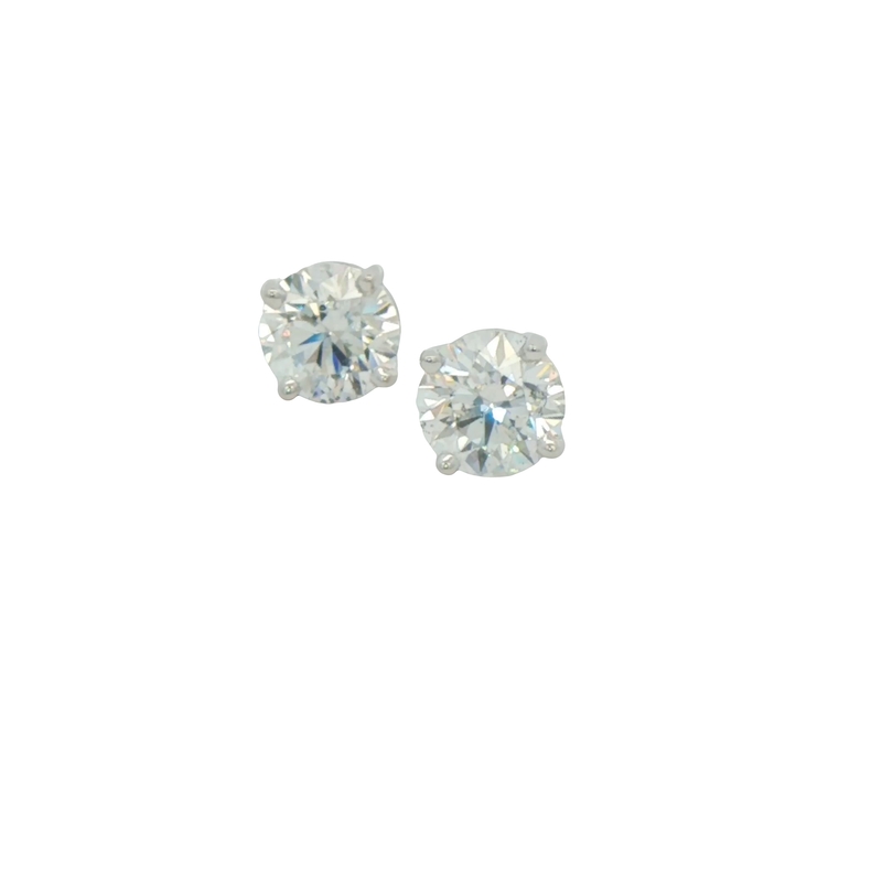 14k White Gold Diamond Stud Earrings