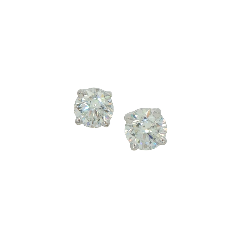 14k White Gold Diamond Stud Earrings