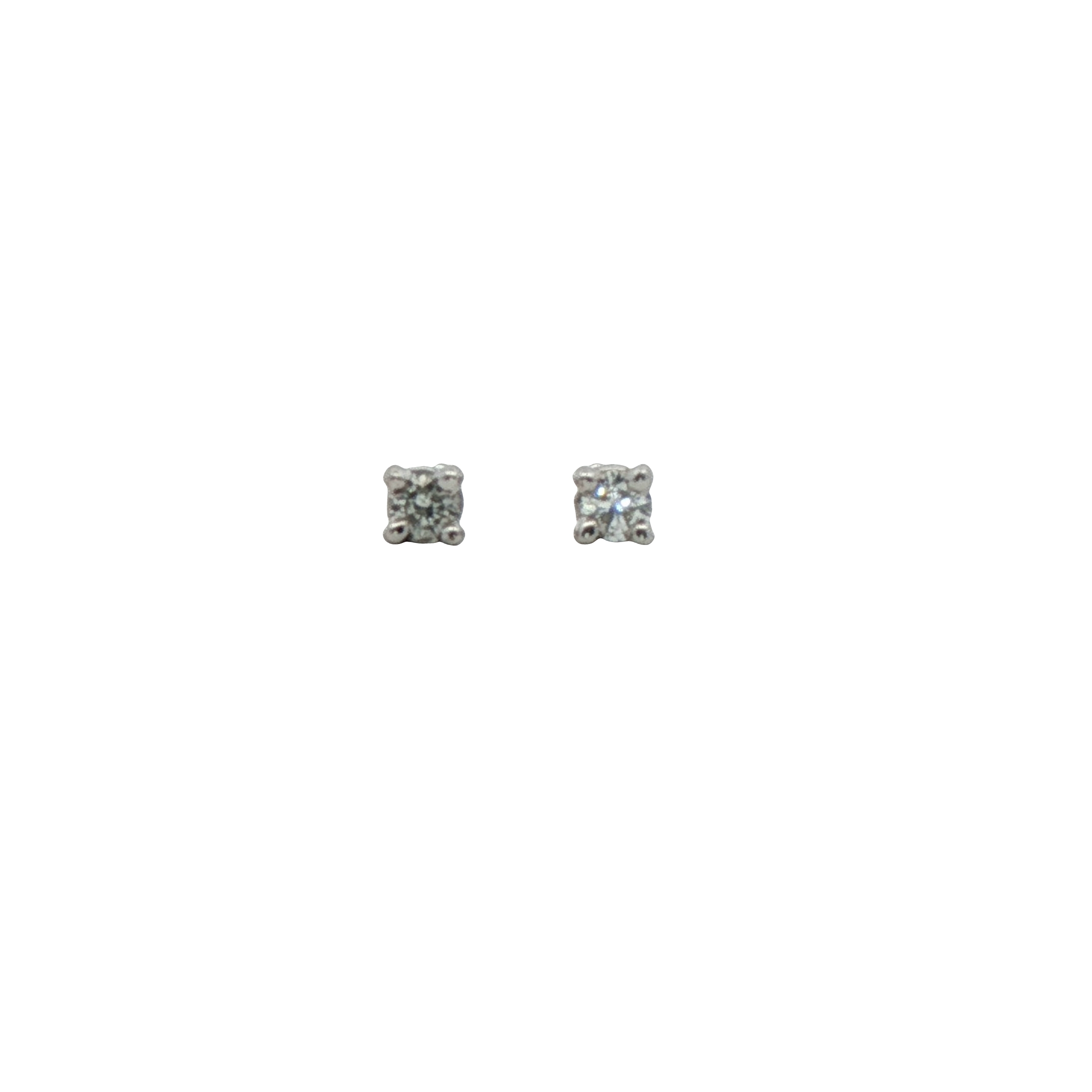 14k White Gold Diamond Stud Earrings