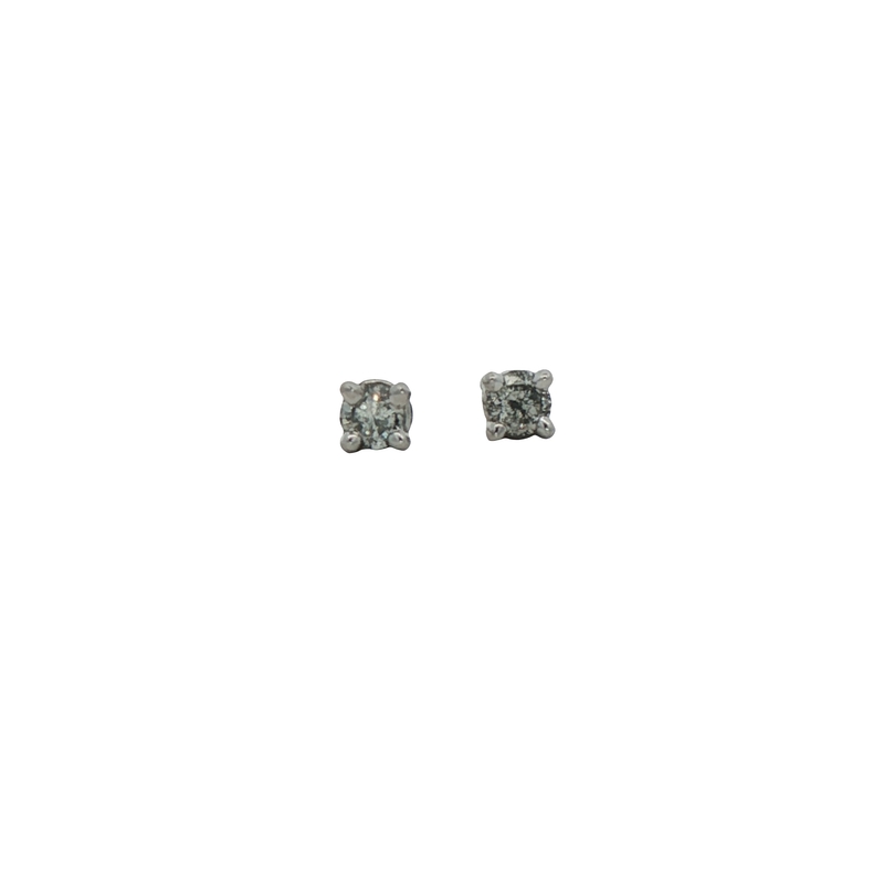 14k White Gold Diamond Stud Earrings
