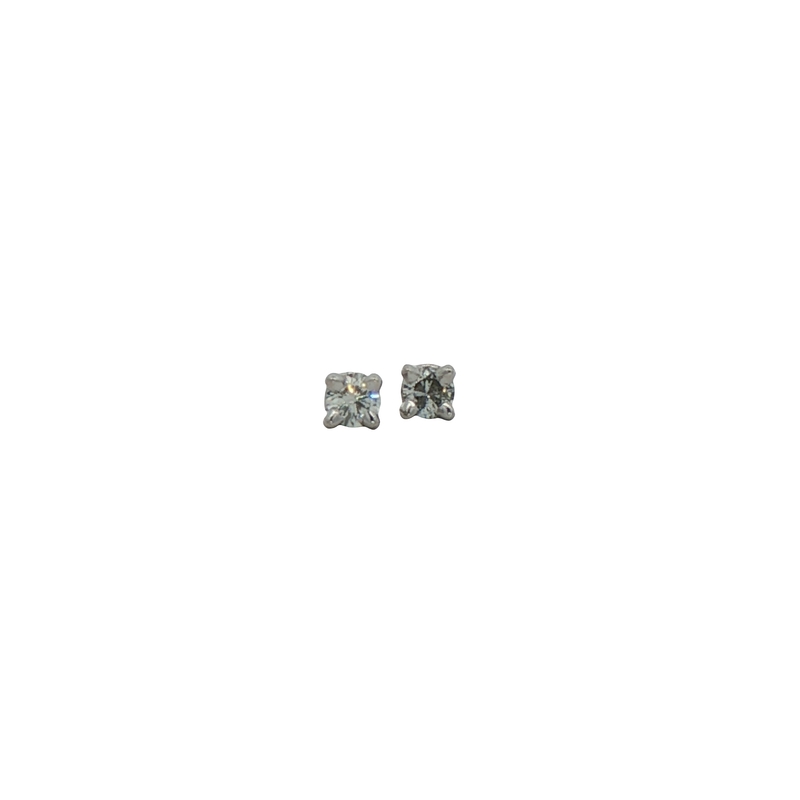 14k White Gold Diamond Stud Earrings
