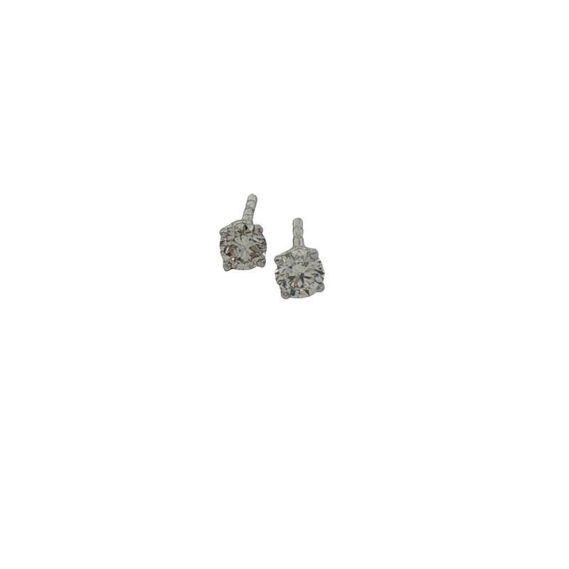 14k White Gold Diamond Stud Earrings