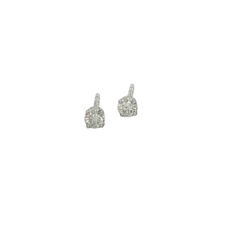 14k White Gold Diamond Stud Earrings