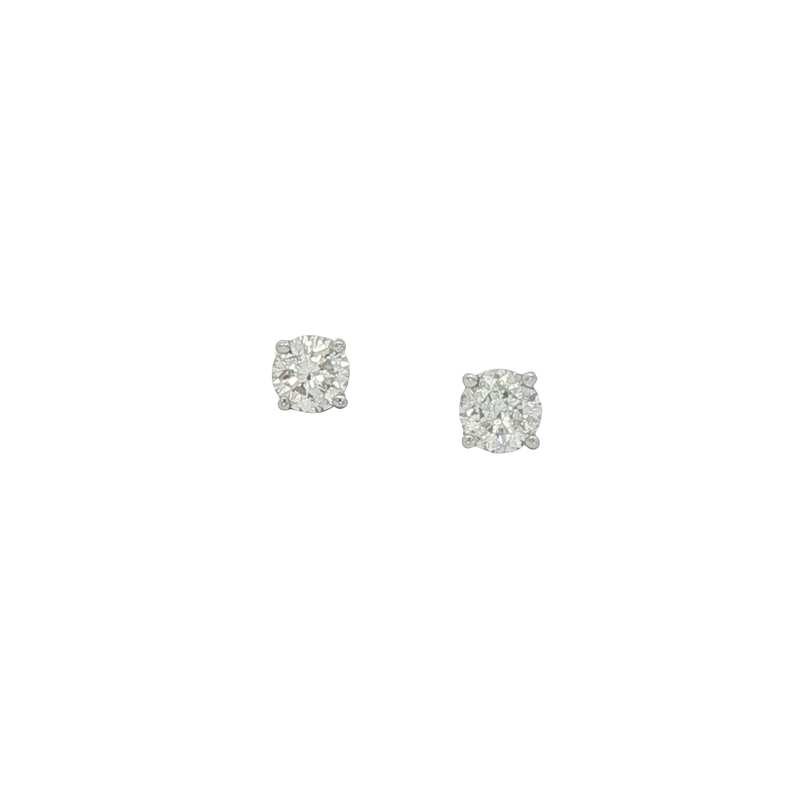 14k White Gold Diamond Studs