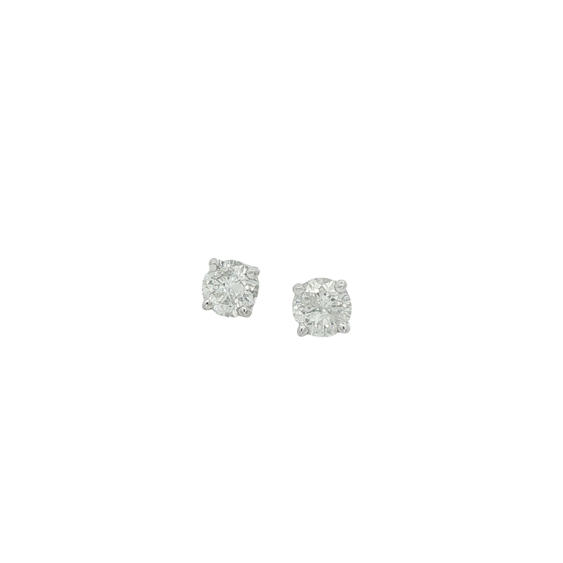 14k White Gold Diamond Stud Earrings