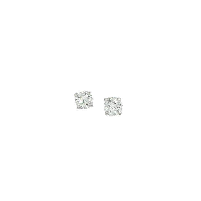 14k White Gold Diamond Stud Earrings