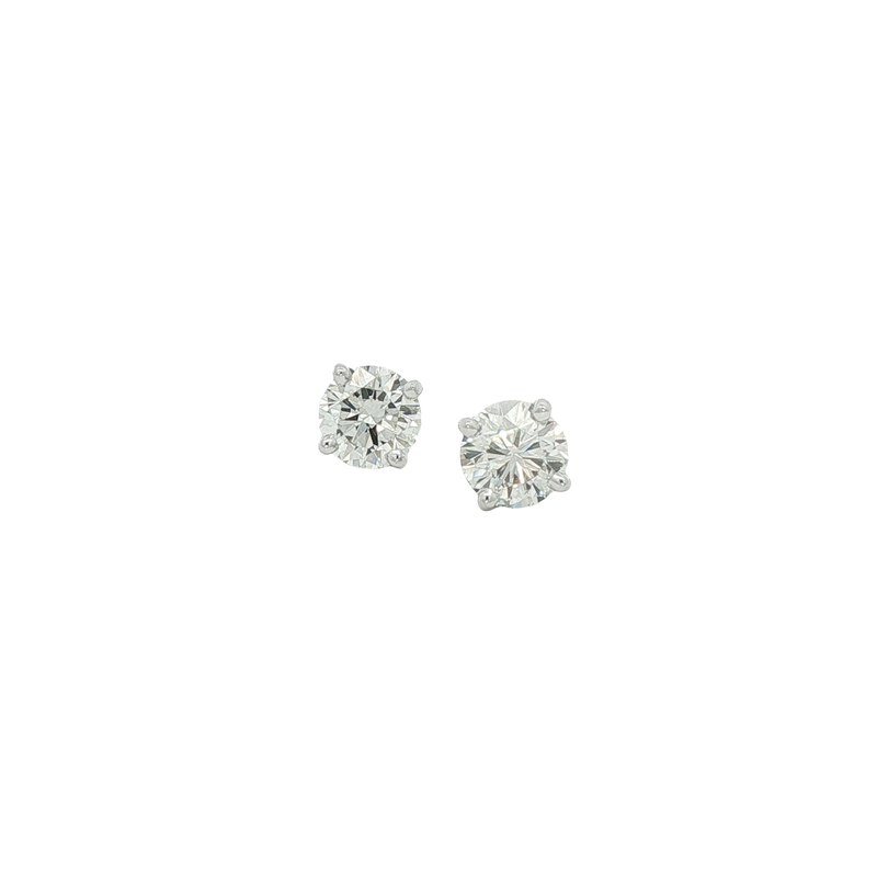 14k White Gold Diamond Stud Earrings
