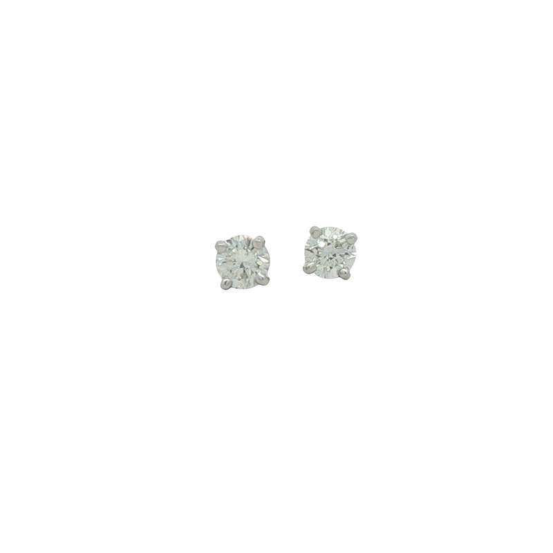14k White Gold Diamond Stud Earrings